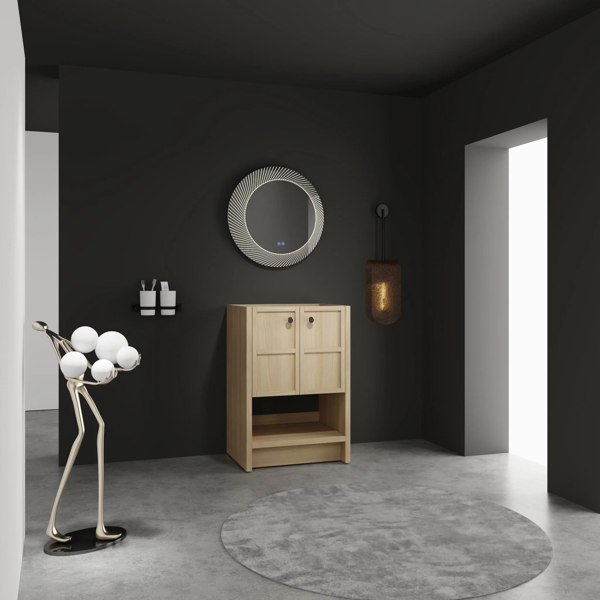 Modern Freestanding Bathroom Vanity With 2 Soft Closing Doors - Image 12