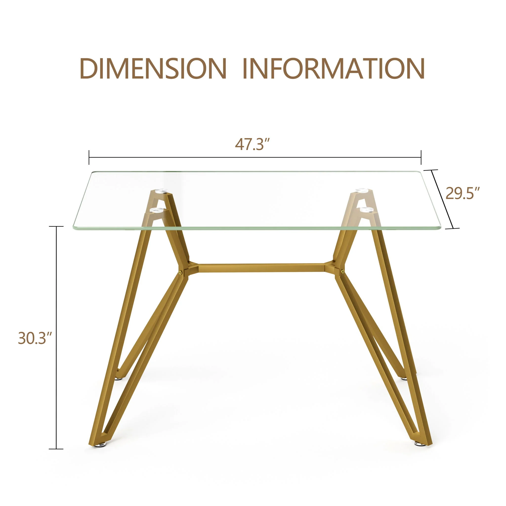 Modern Glass Dining Table With Metal Legs - Image 12