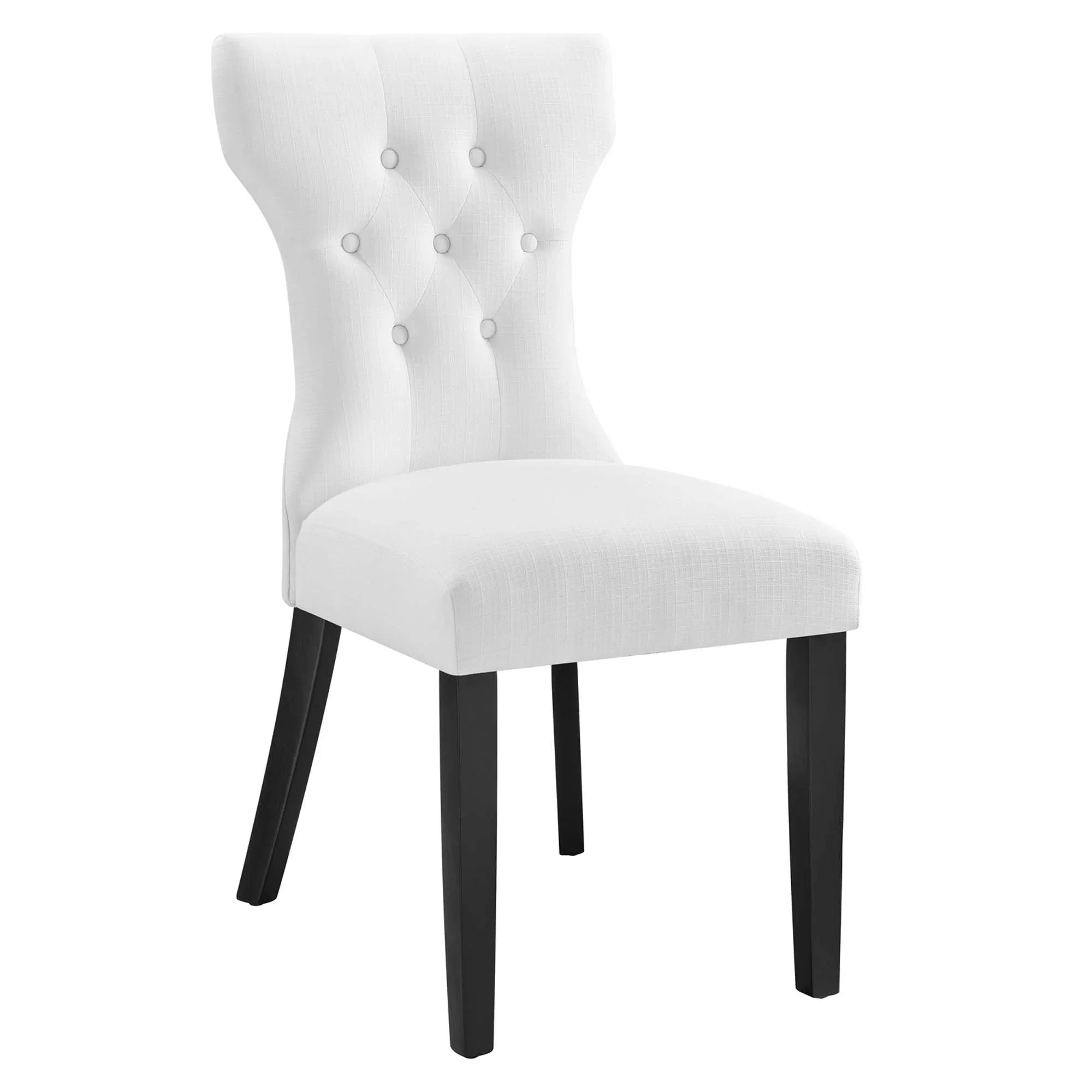 Modern Hourglass Button-Tufted Dining Side Chair - Image 16