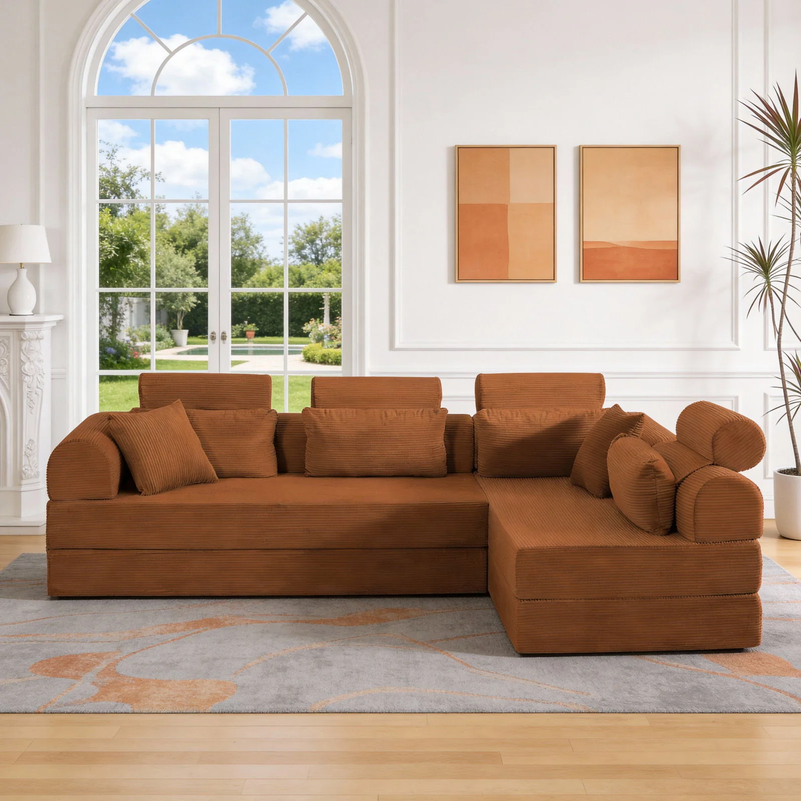 Modern L-Shape Modular Sectional Sofa, Compressed Design - Image 28