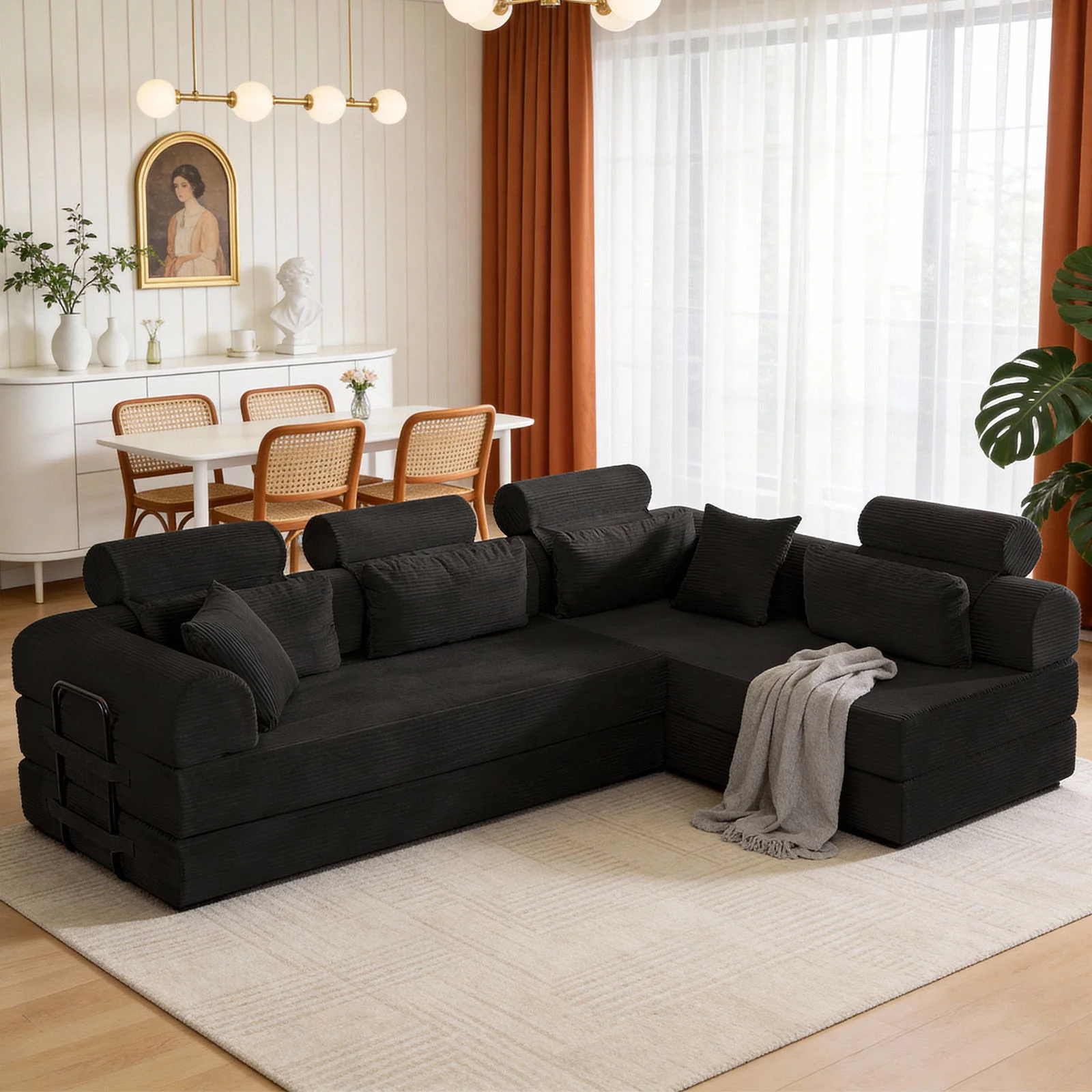 Modern L-Shape Modular Sectional Sofa, Compressed Design - Image 42