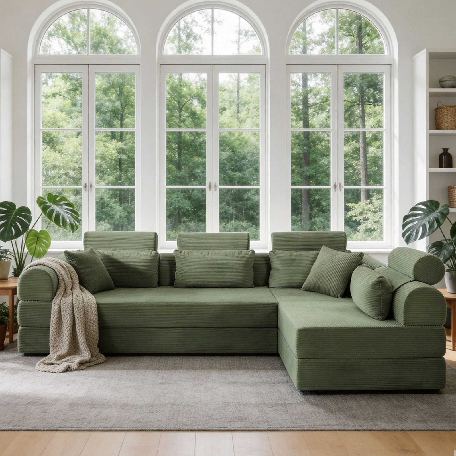 Modern L-Shape Modular Sectional Sofa, Compressed Design - Image 73