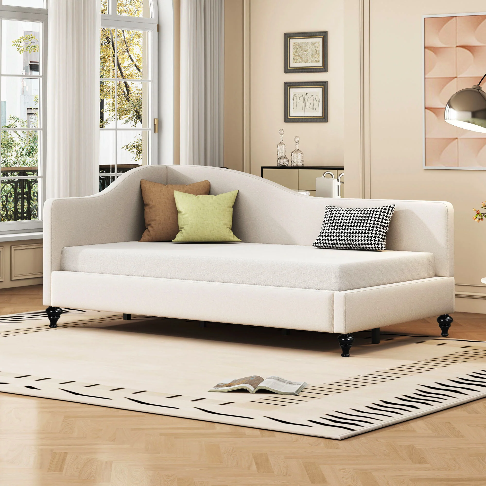 Modern L Shaped Daybed With Legs - Image 14