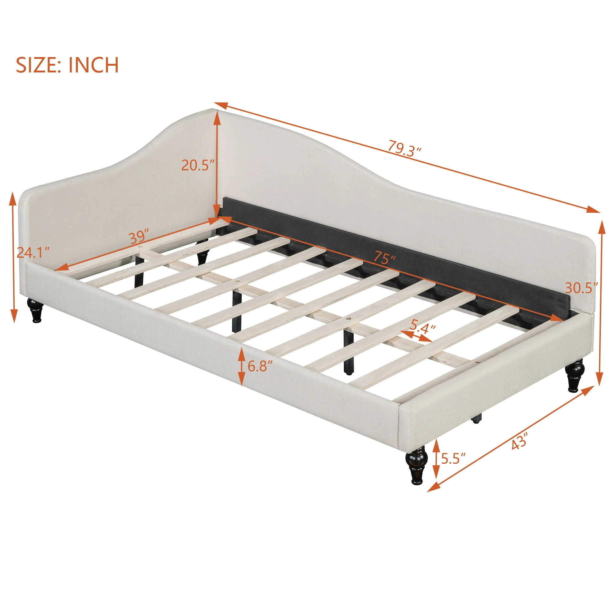 Modern L Shaped Daybed With Legs - Image 18
