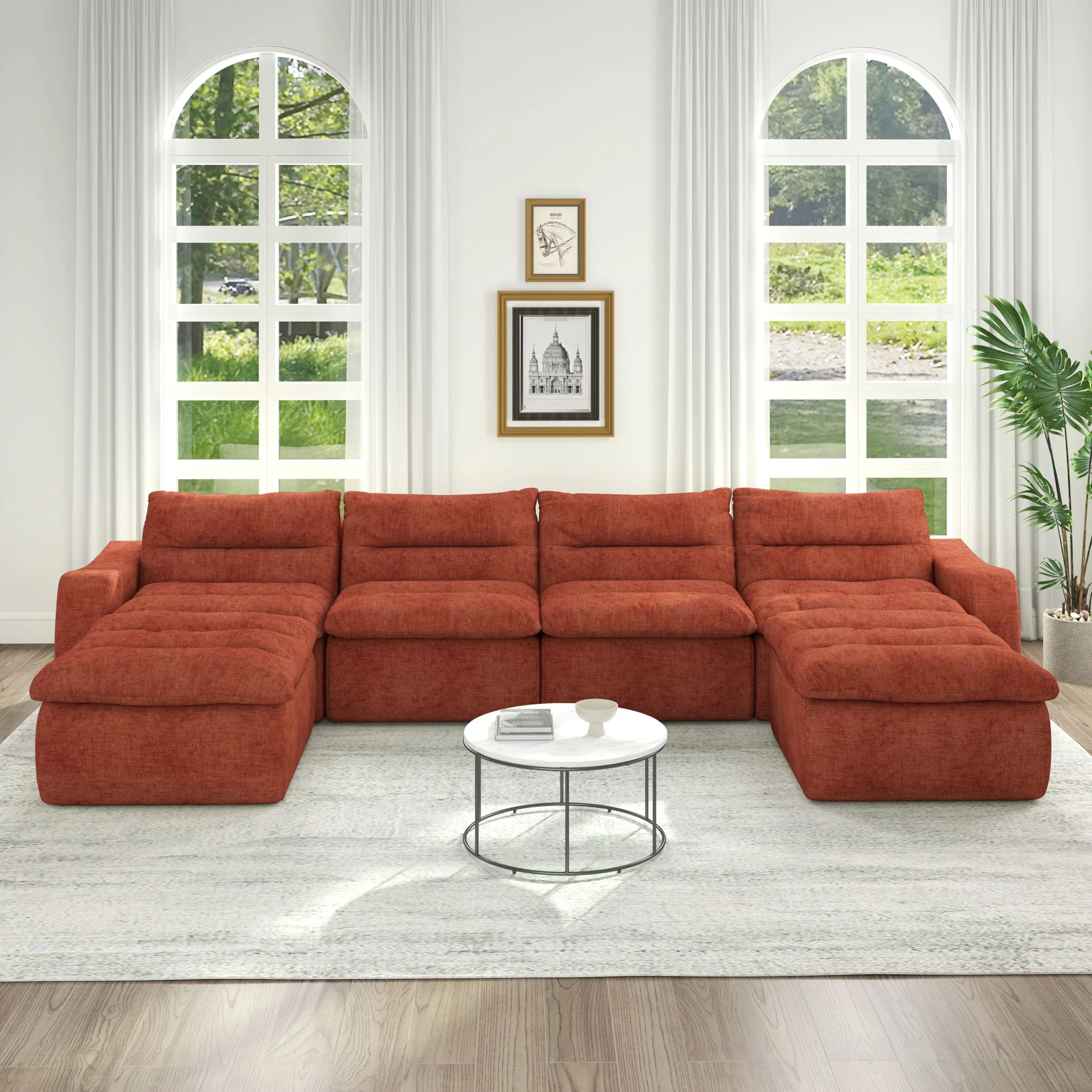 Modern L Shaped Modular Beanbag Sofa, Comfortable Lazy Style, Compression Sponge And Cloth - Image 4