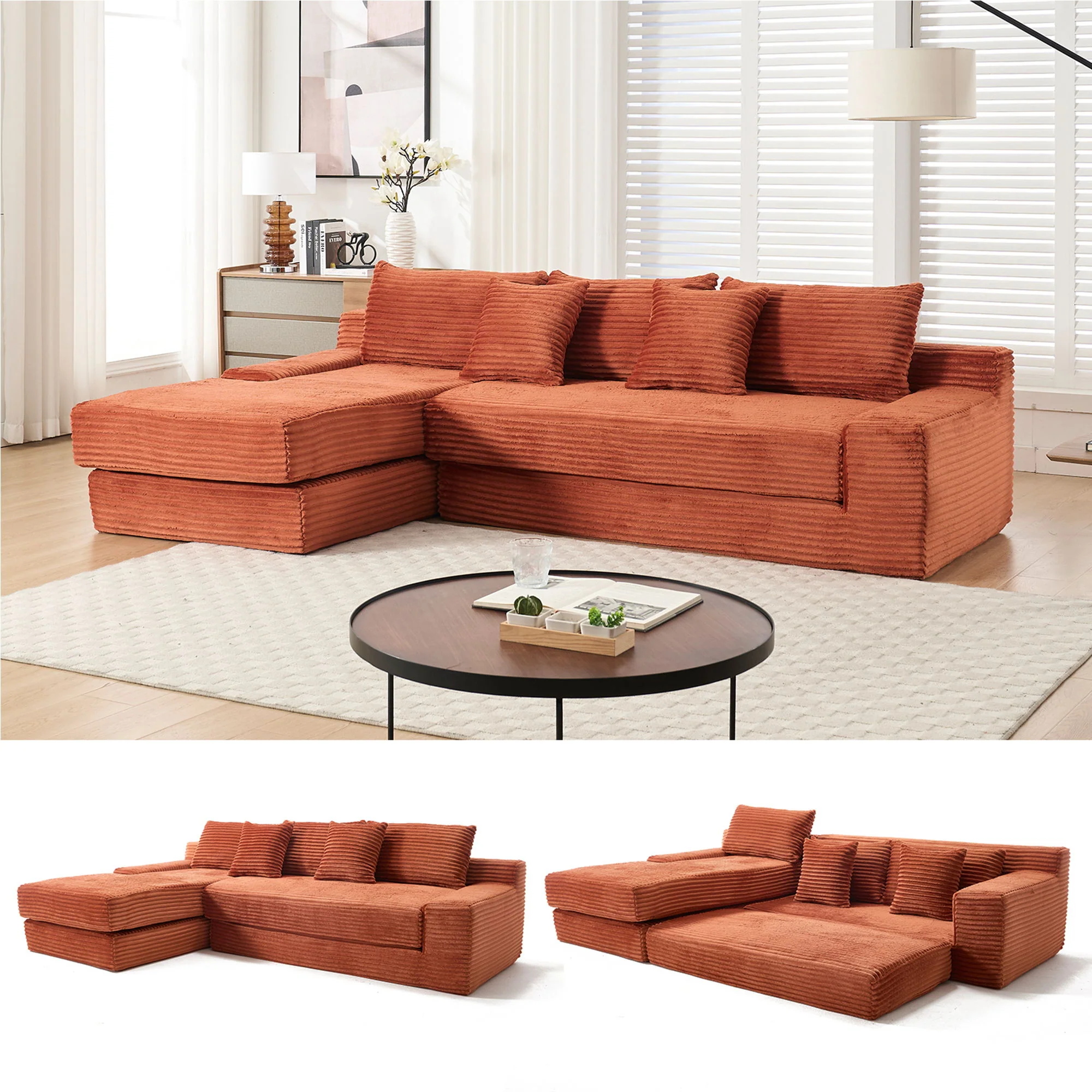 Modern L - Shaped Sectional Couch With Memory Foam - Image 7