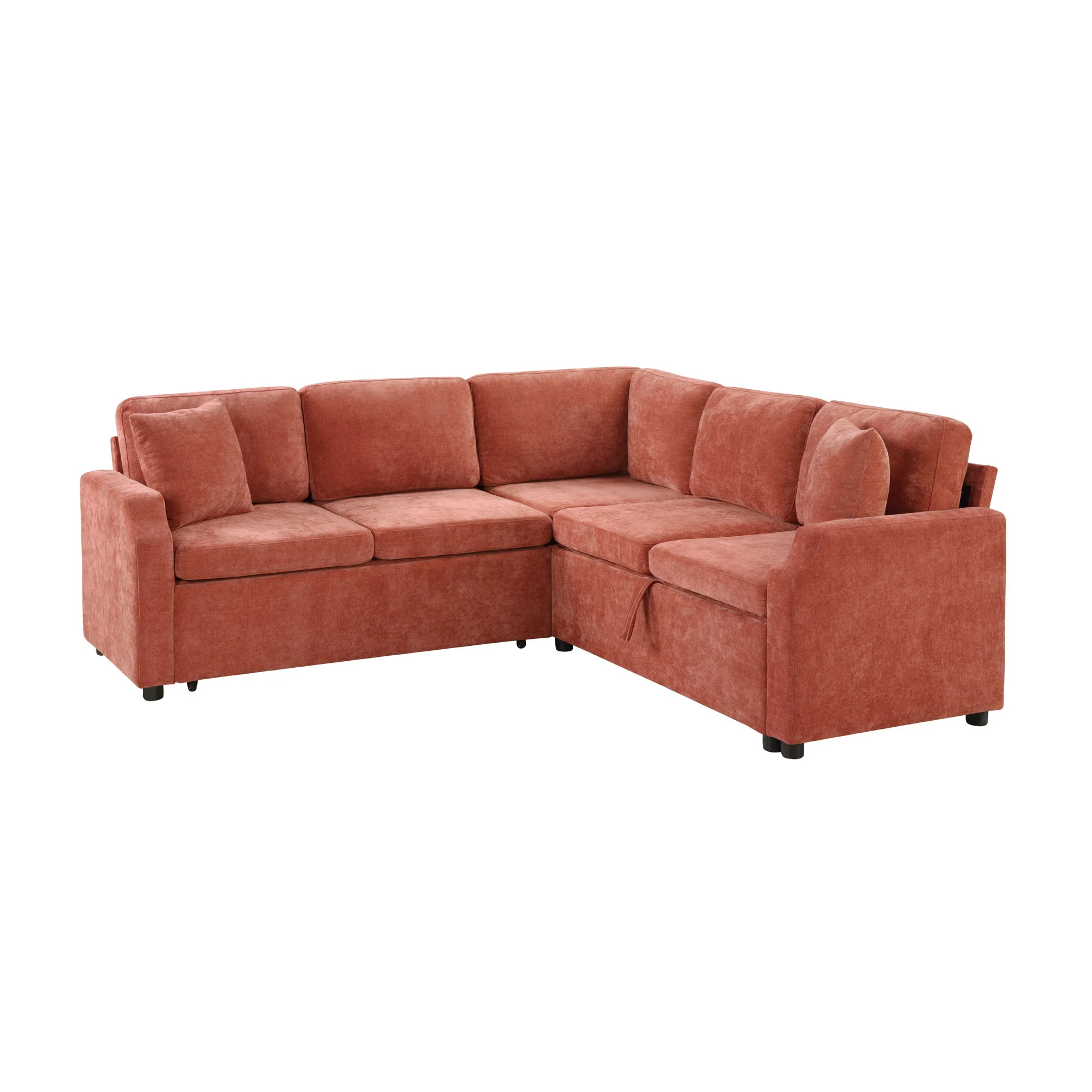 Modern L Shaped Sectional Sofa Bed With Hidden Storage Upholstery - Image 9