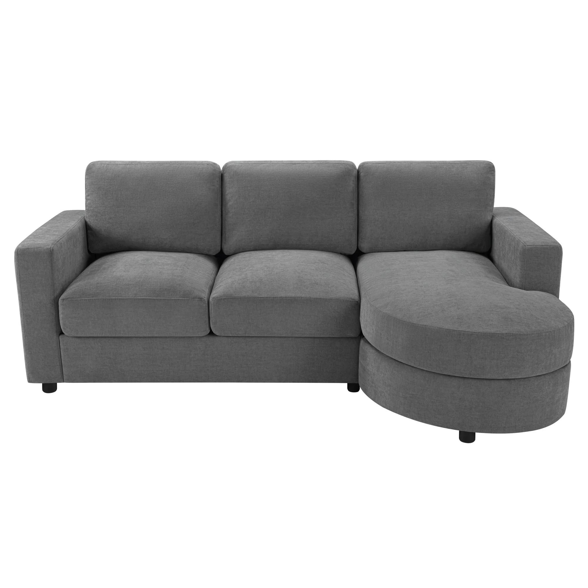 Modern L-Shaped Sectional Sofa With Curved Chaise, USB Ports, And Side Storage Pockets - Image 3