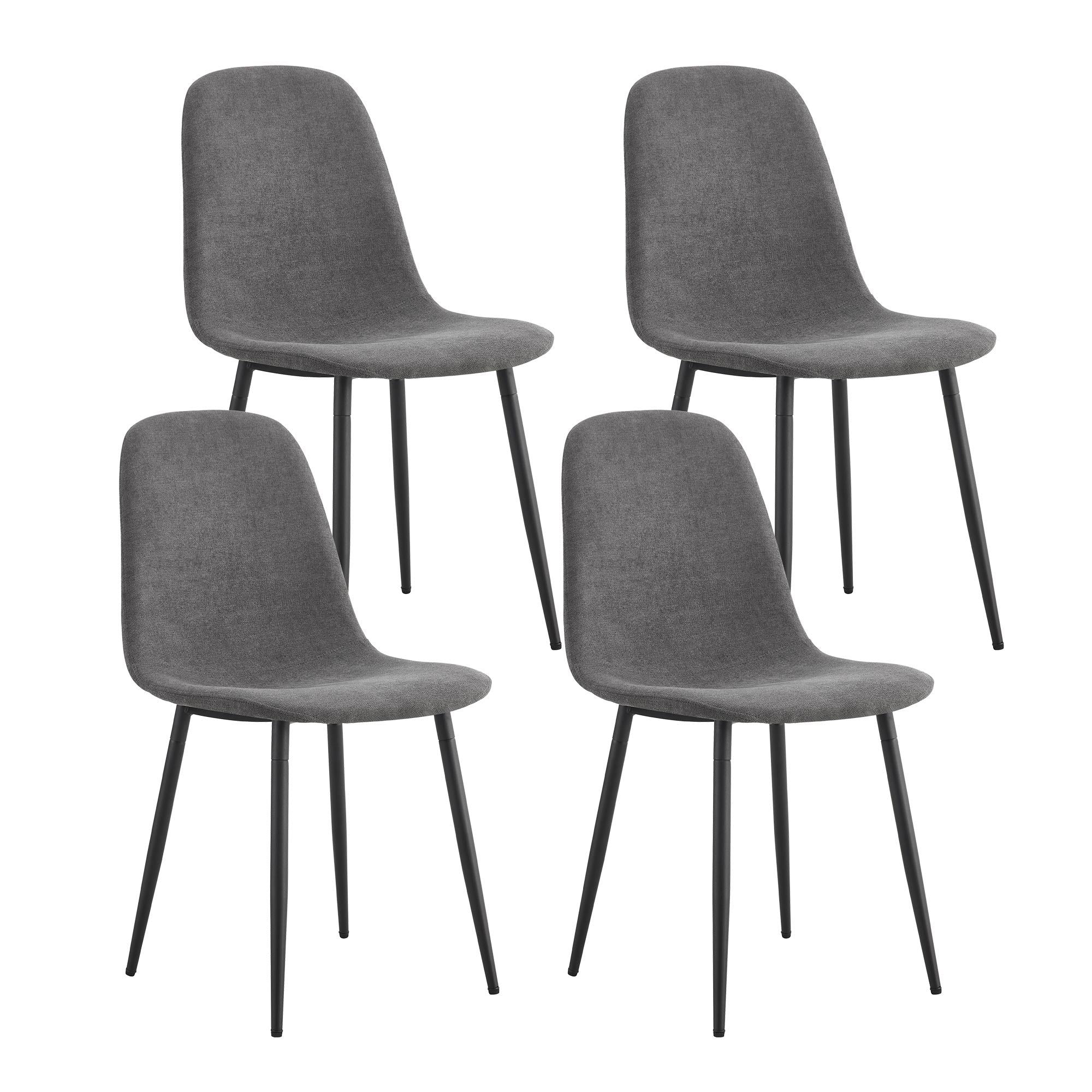 Modern Medieval Style Cushioned Side Chairs Set With Metal Legs For Kitchens - Image 2