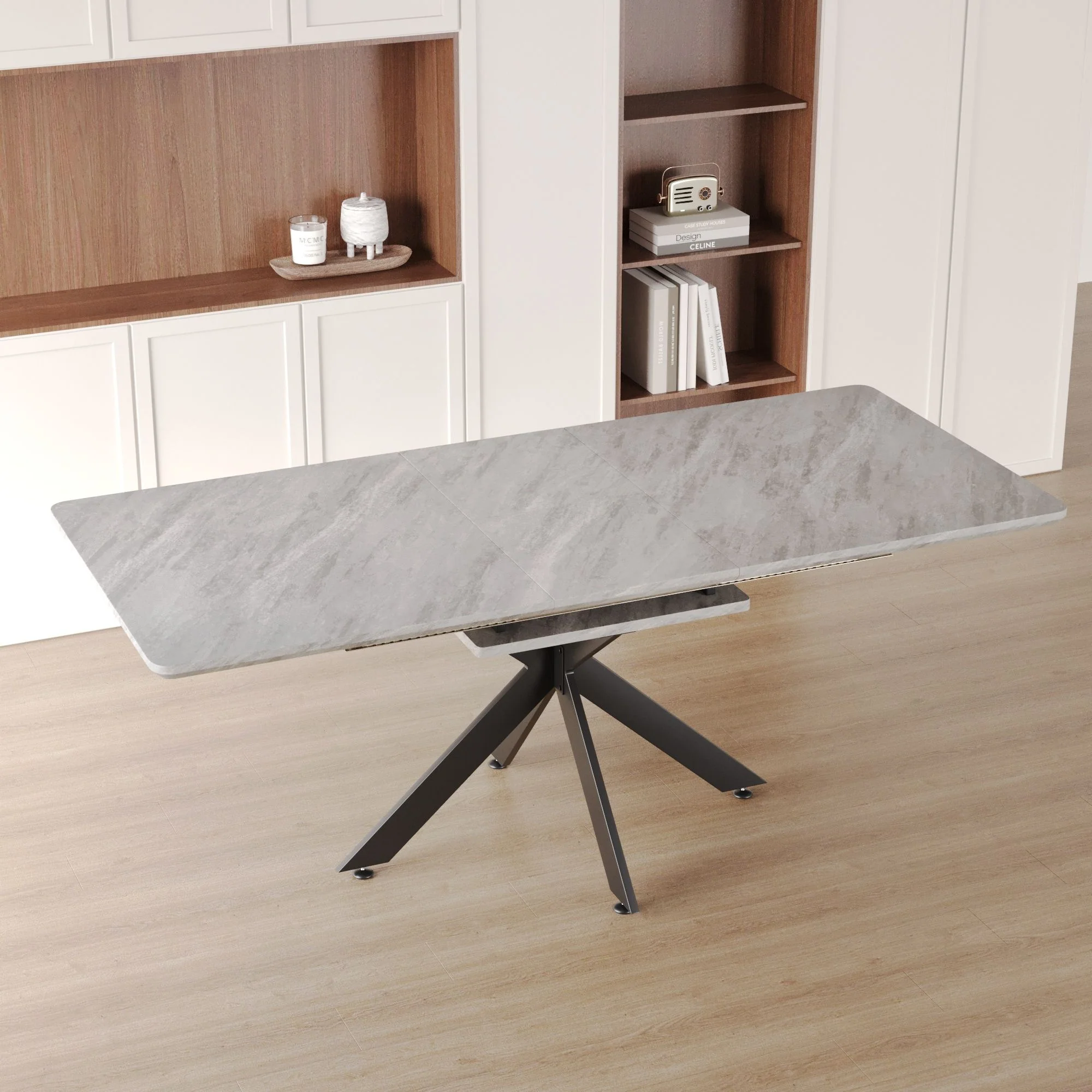 Modern Mid-Century Dining Table Set With Extendable Design - Image 10