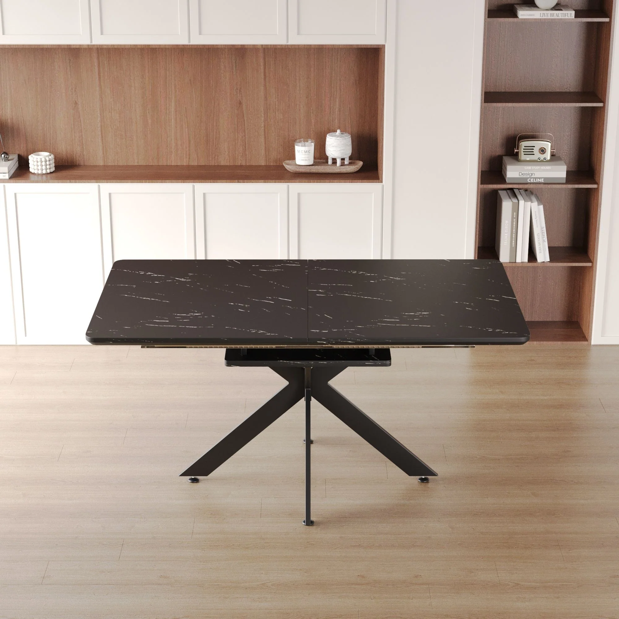 Modern Mid-Century Dining Table Set With Extendable Design - Image 5