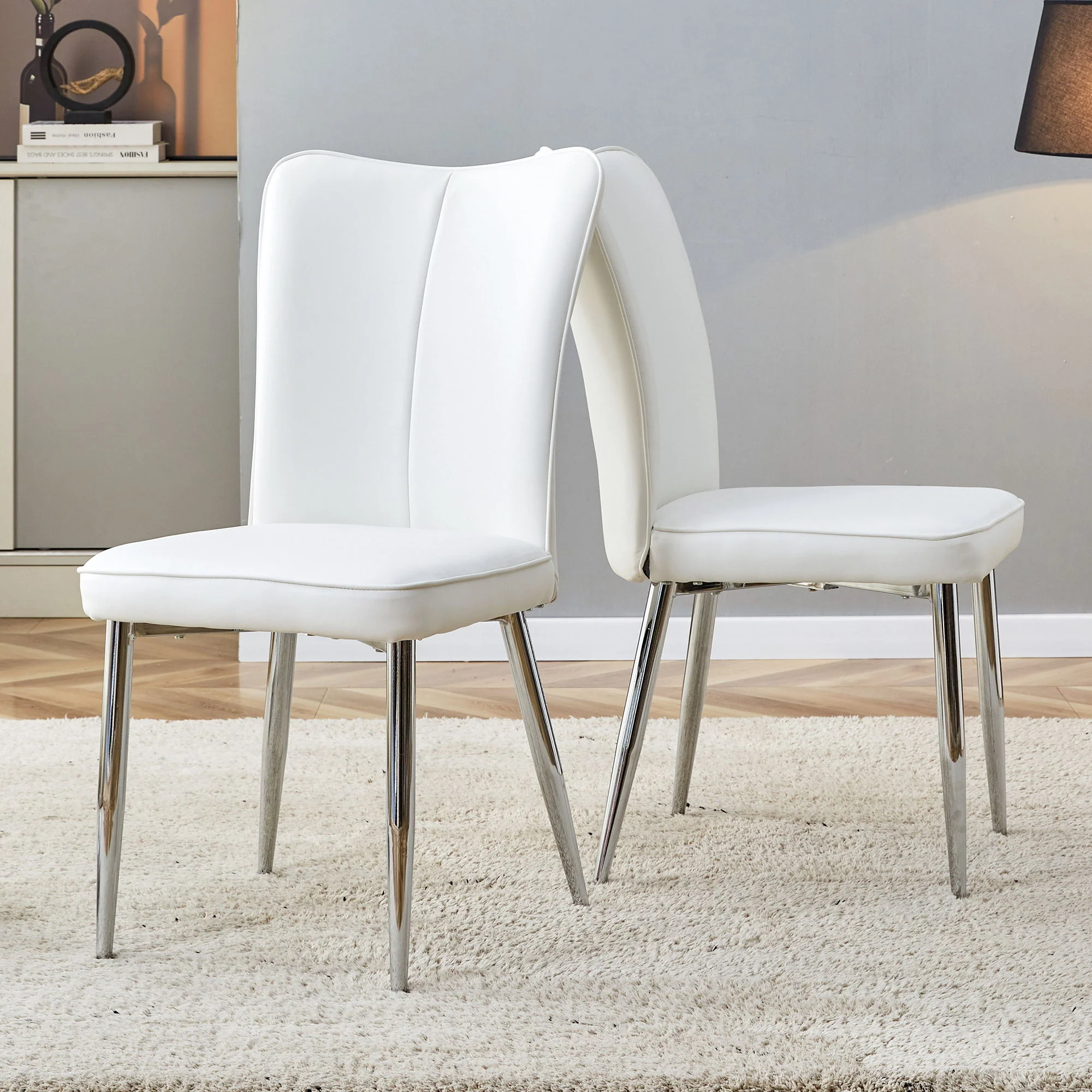 Modern Minimalist Dining Chairs With Metal Legs - Image 11