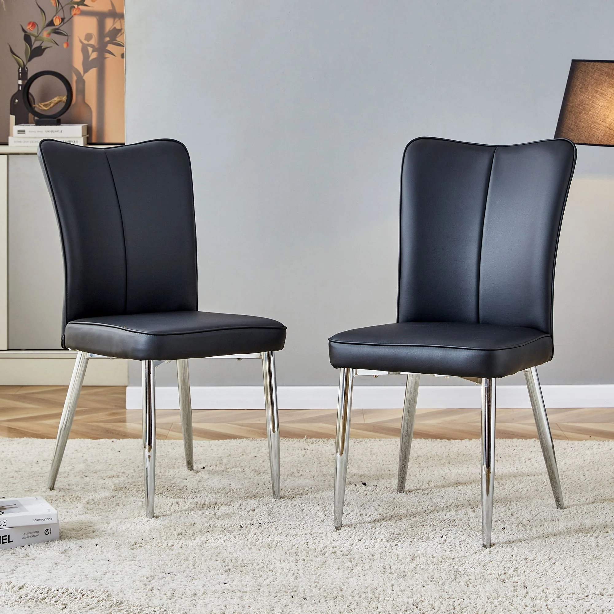 Modern Minimalist Dining Chairs With Metal Legs - Image 18