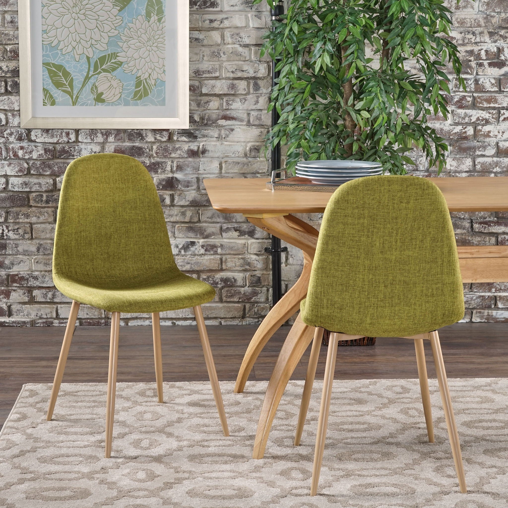 Modern Minimalist Fabric Dining Chair With Iron Legs - Image 7