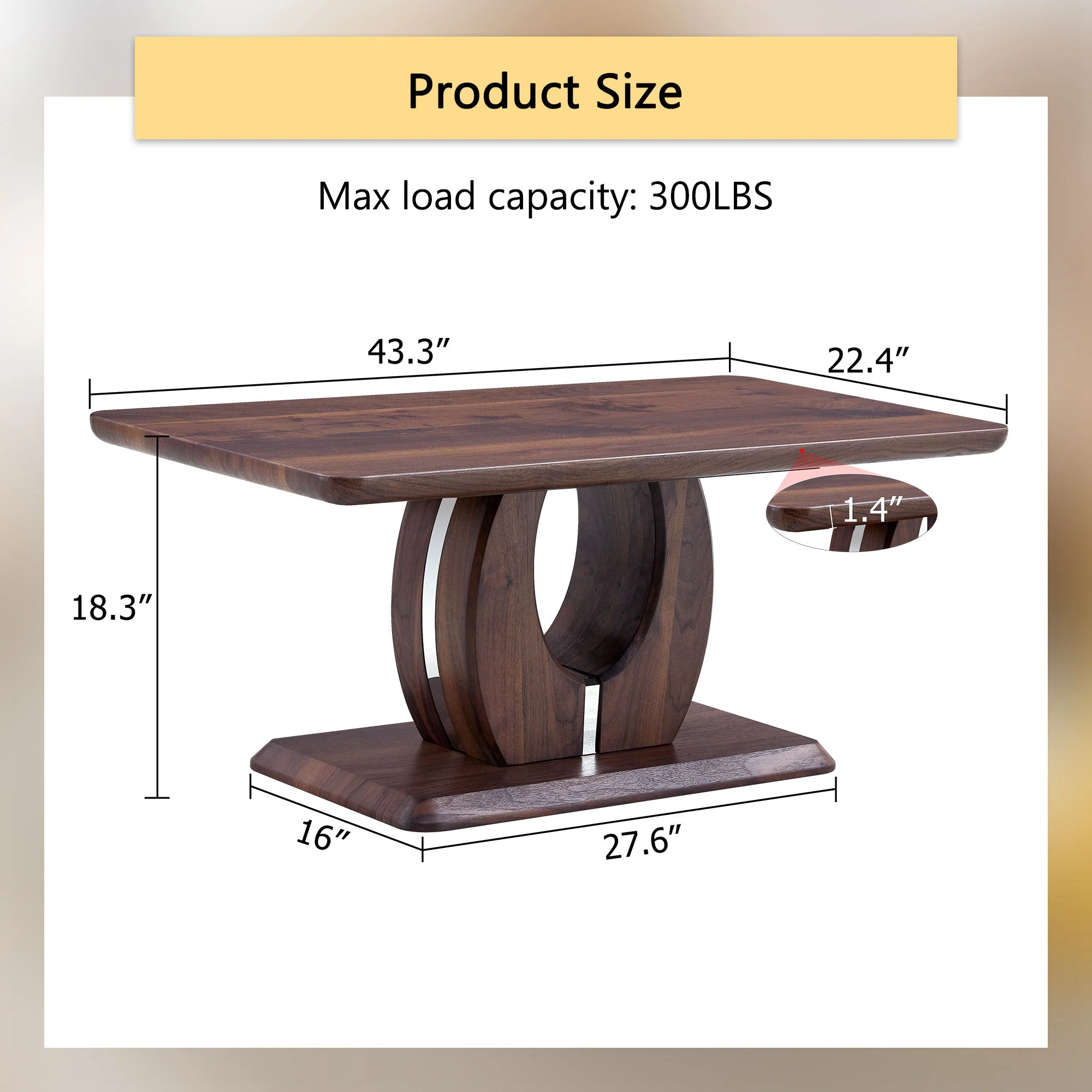 Modern, Minimalist Rectangular Coffee Table - Image 5