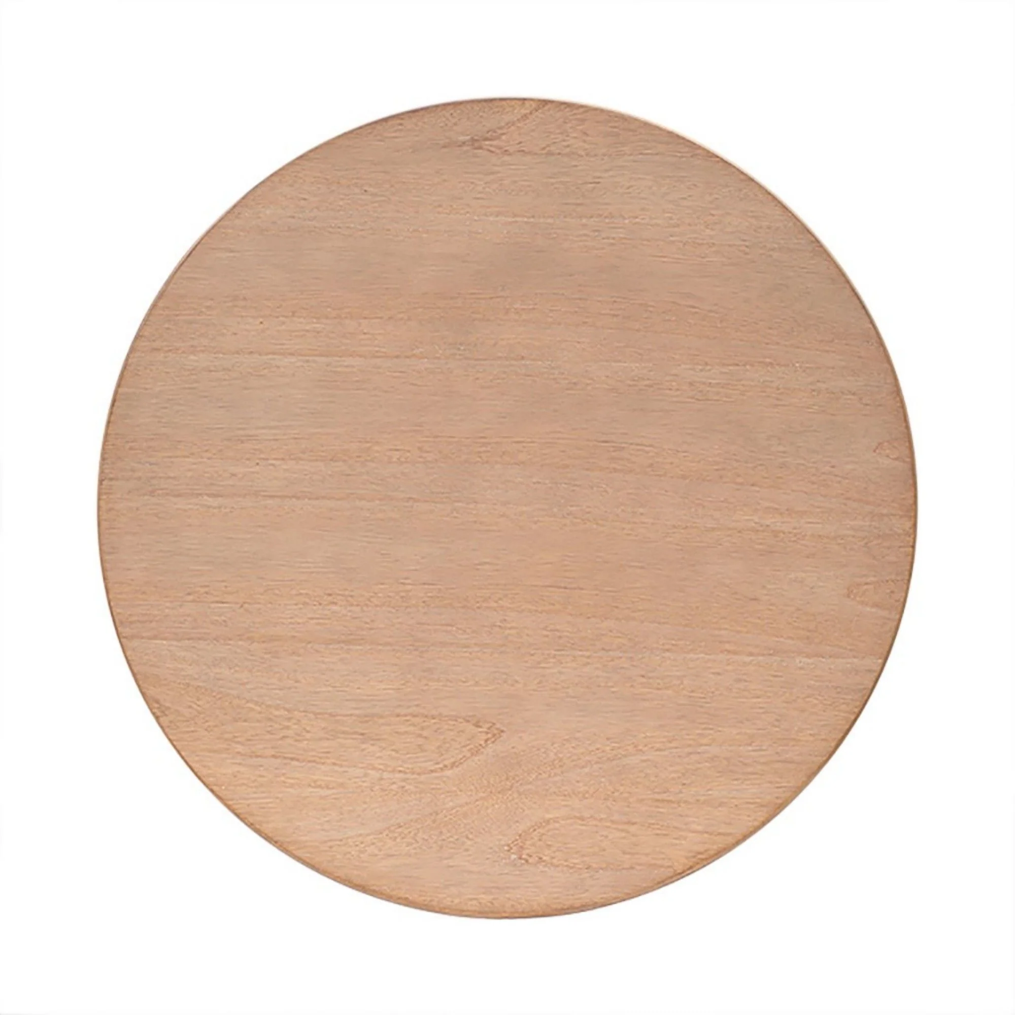 Minimalist Round Coffee Table With Shelf Storage - Natural - Image 7
