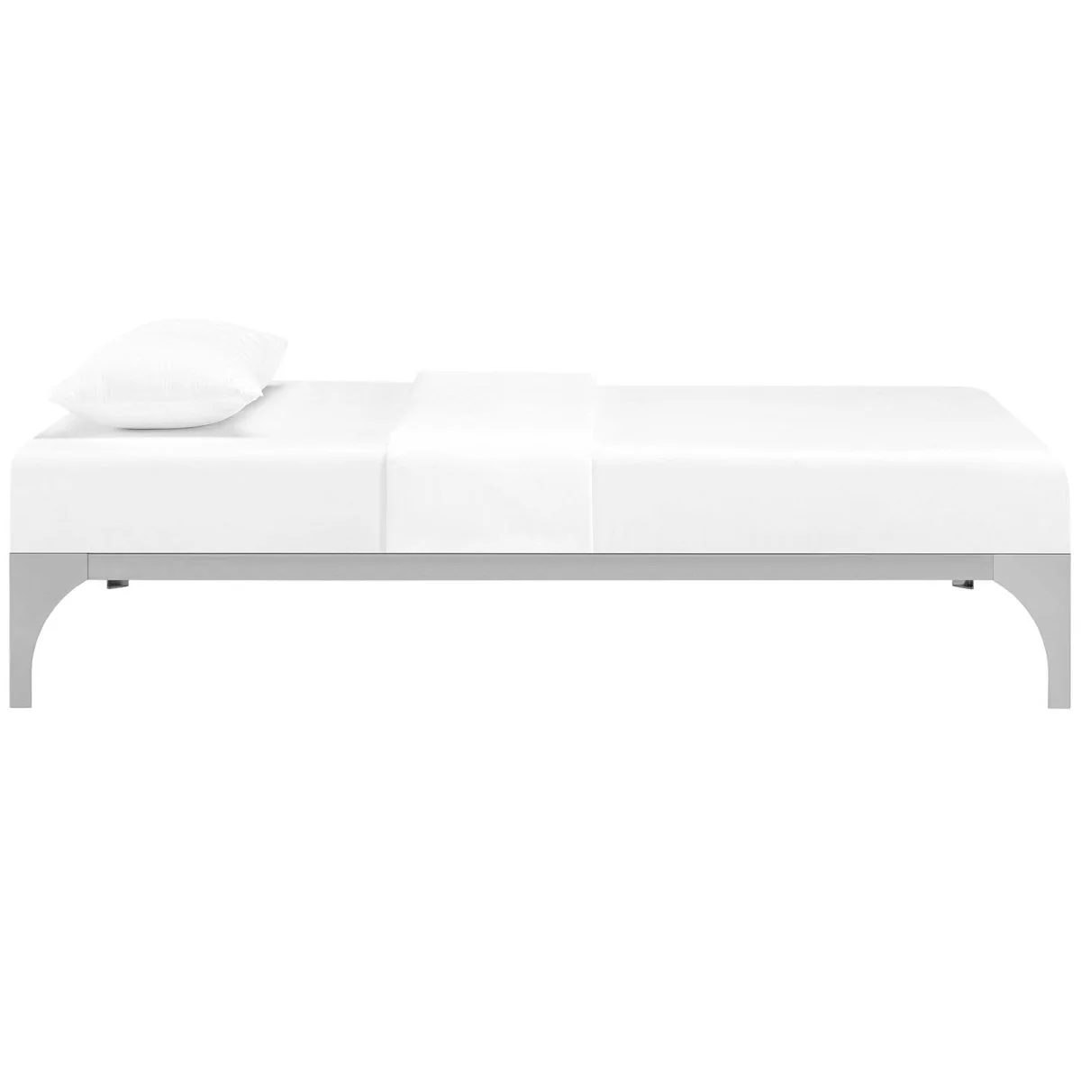 Modern Minimalist Steel and Wood Slatted Twin Platform Bed Frame - Image 3