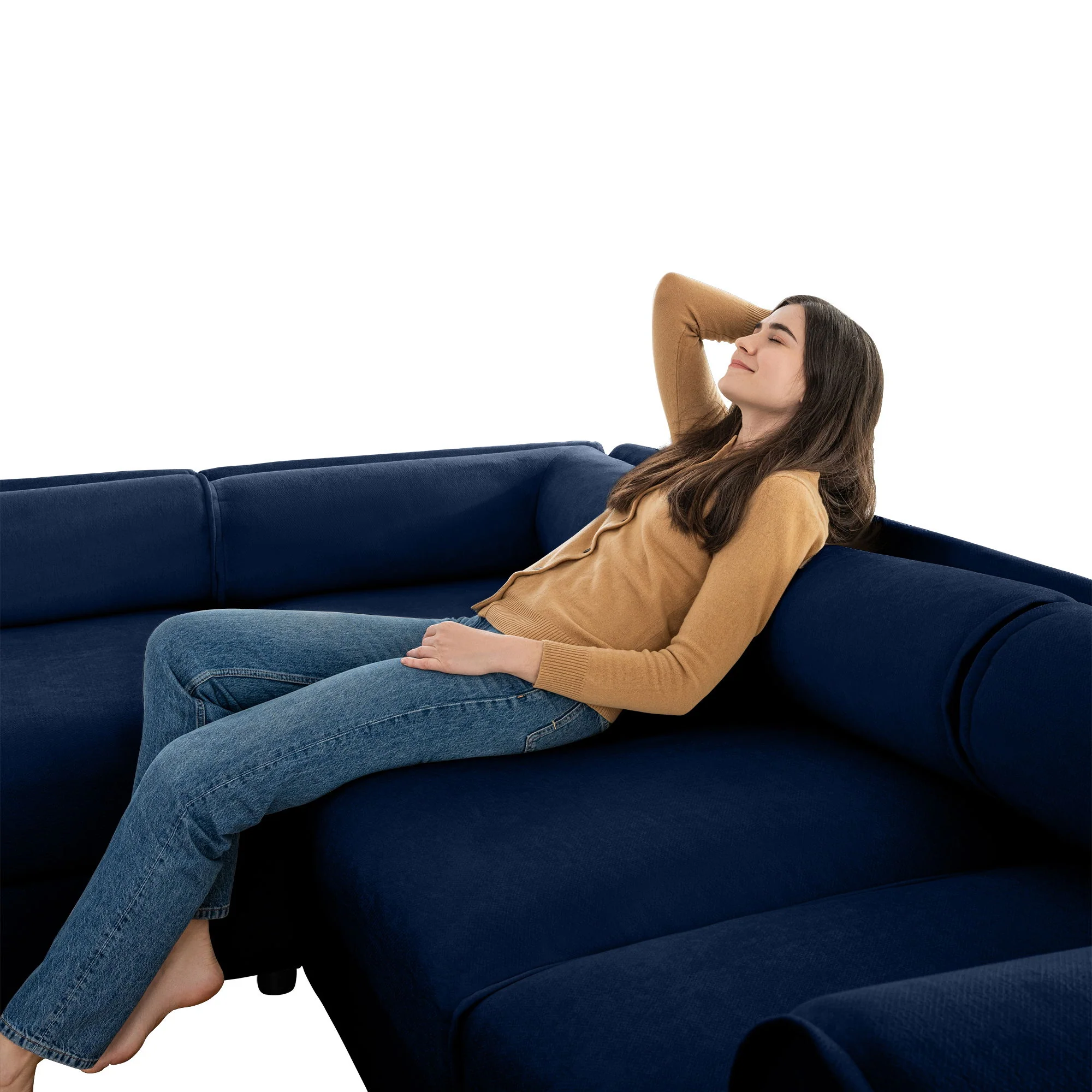 Modern Modular Sectional Sofa With Storag, Contemporary Cylindrical Design - Image 14