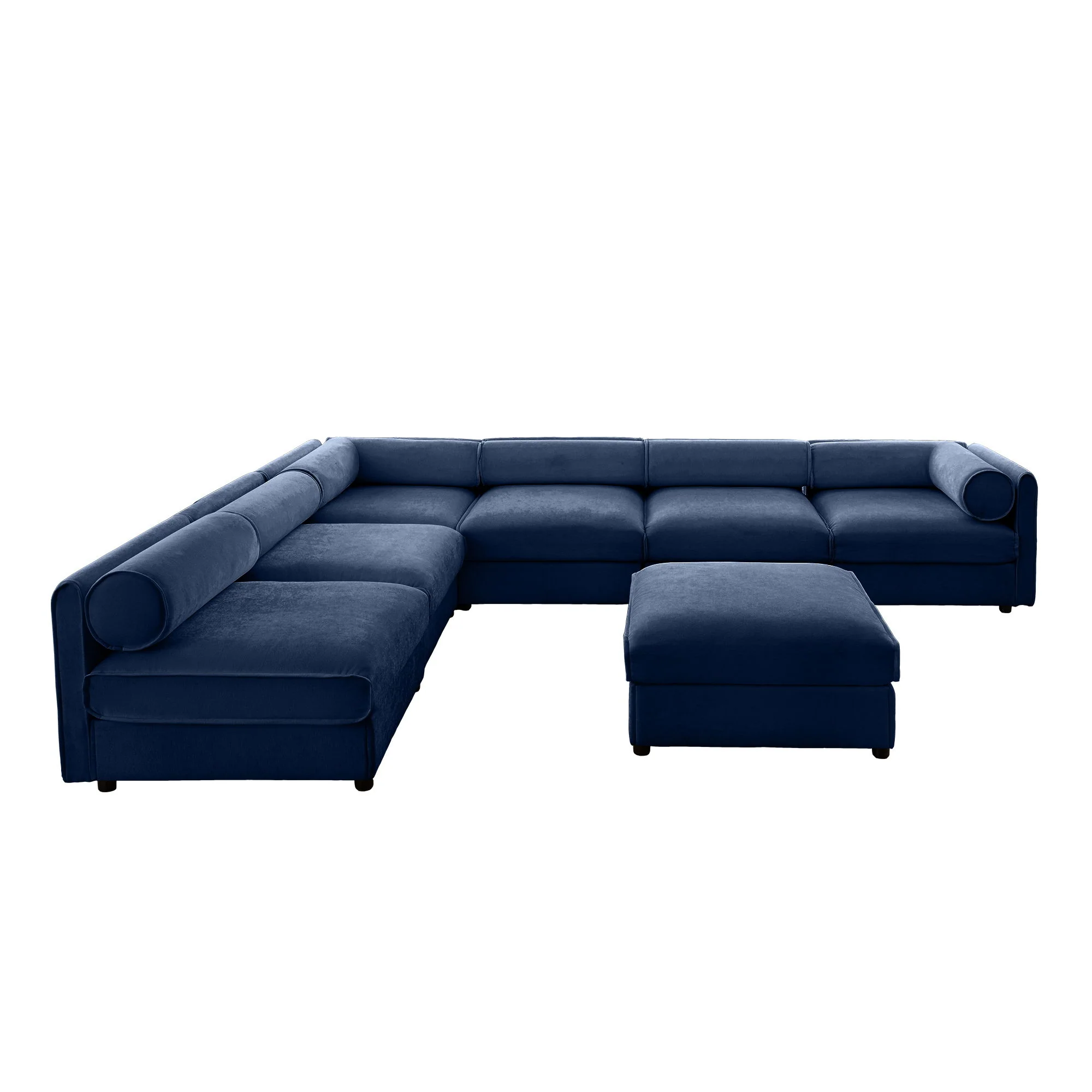 Modern Modular Sectional Sofa With Storag, Contemporary Cylindrical Design - Image 8