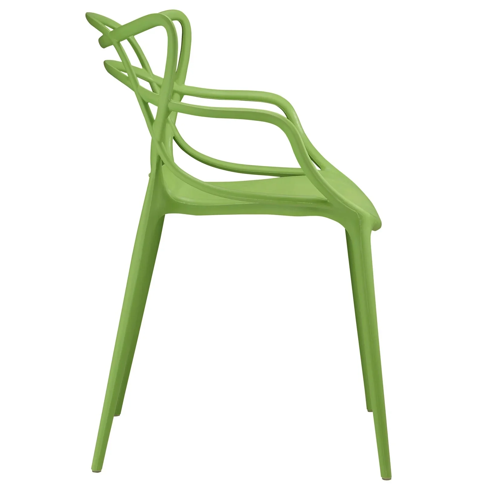 Modern Molded Plastic Dining Chairs Set of 2 - Image 2