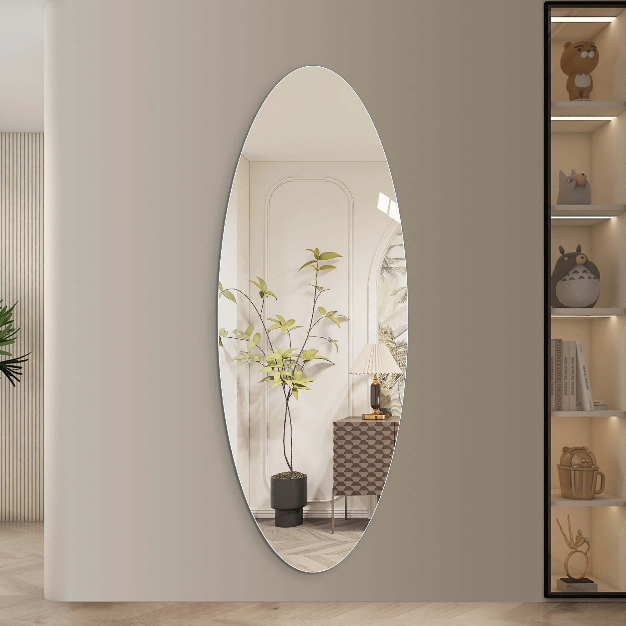 Modern Oval Full Length Wall Mirror - Image 3