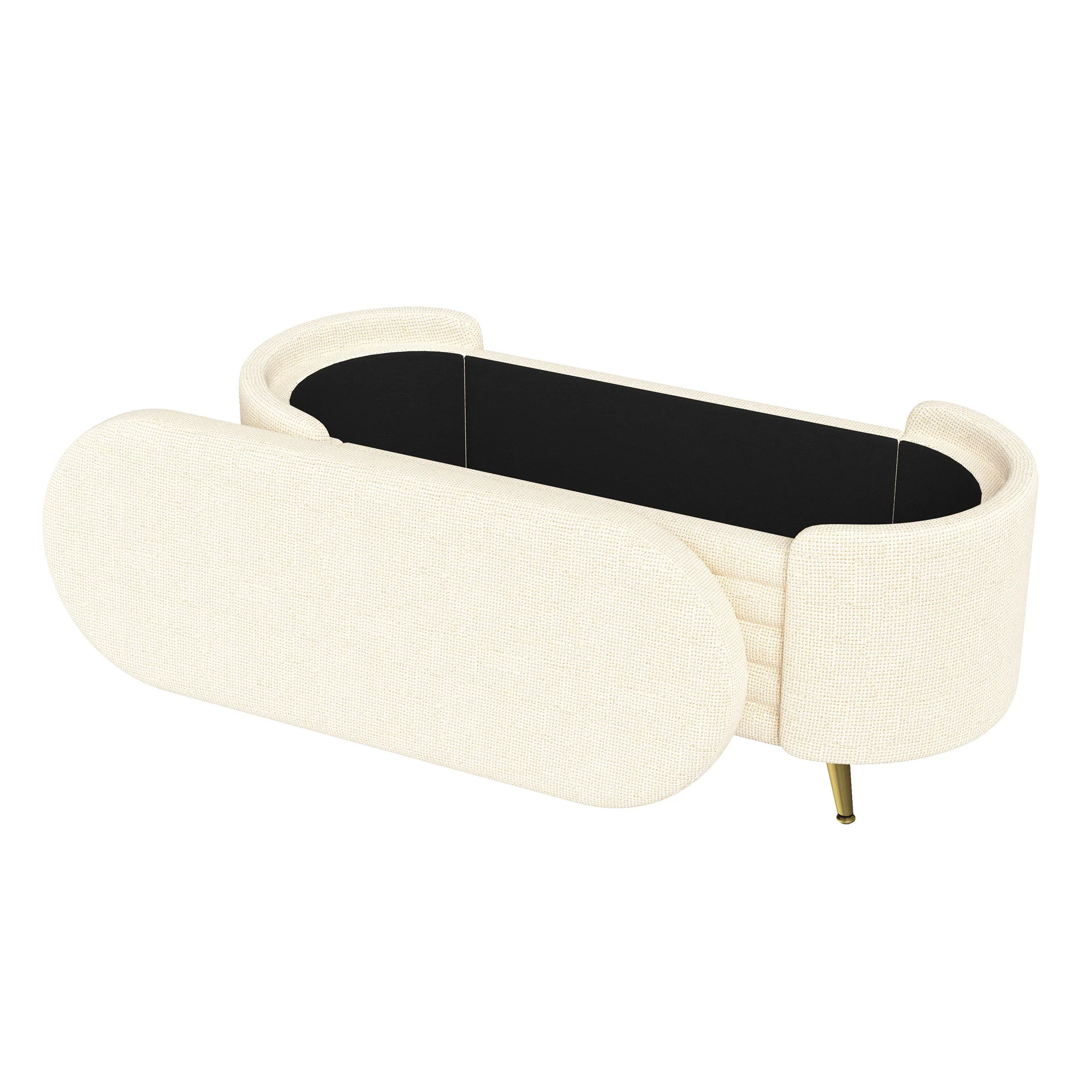 Modern Oval Storage Ottoman With Upholstery - Image 25