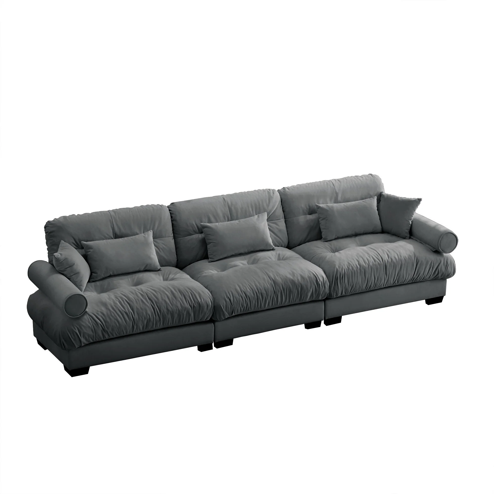 Modern Oversize Sofa With Cloud Like Comfort, Featuring Waist And Throw Pillows - Image 5