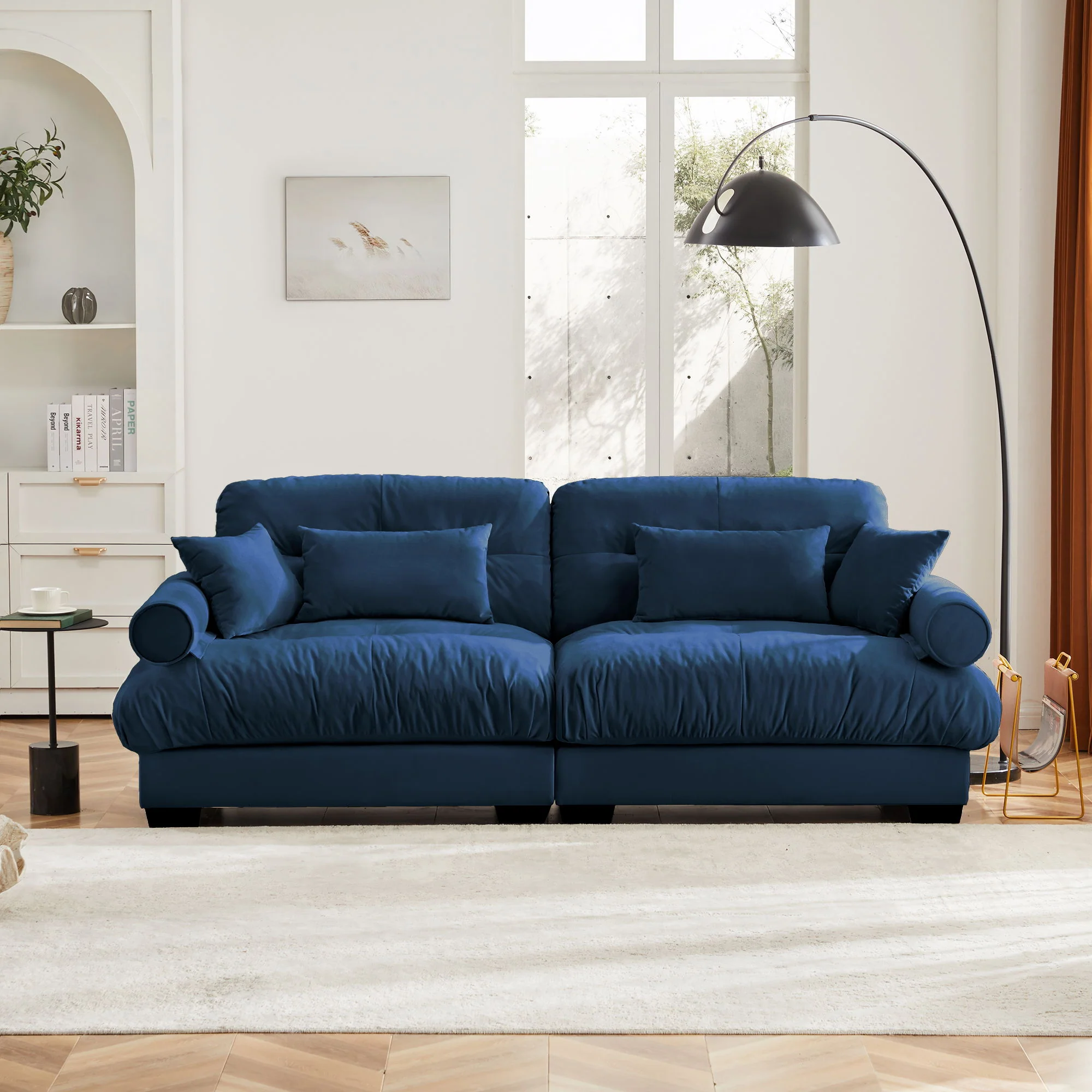 Modern Oversize Sofa With Cloud Like Comfort, Featuring Waist And Throw Pillows - Image 67