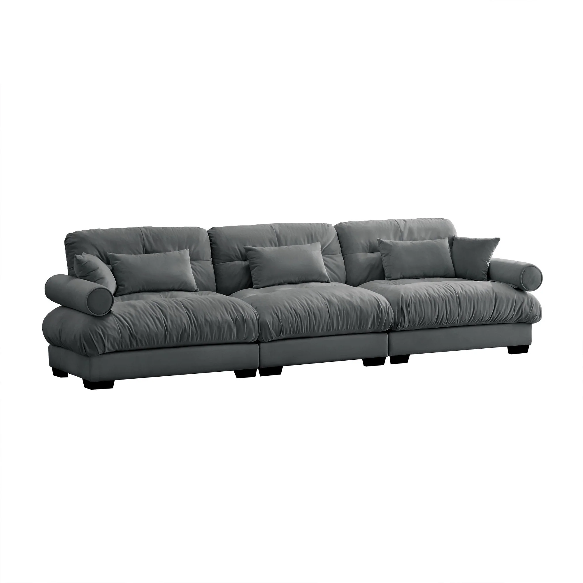 Modern Oversize Sofa With Cloud Like Comfort, Featuring Waist And Throw Pillows - Image 9