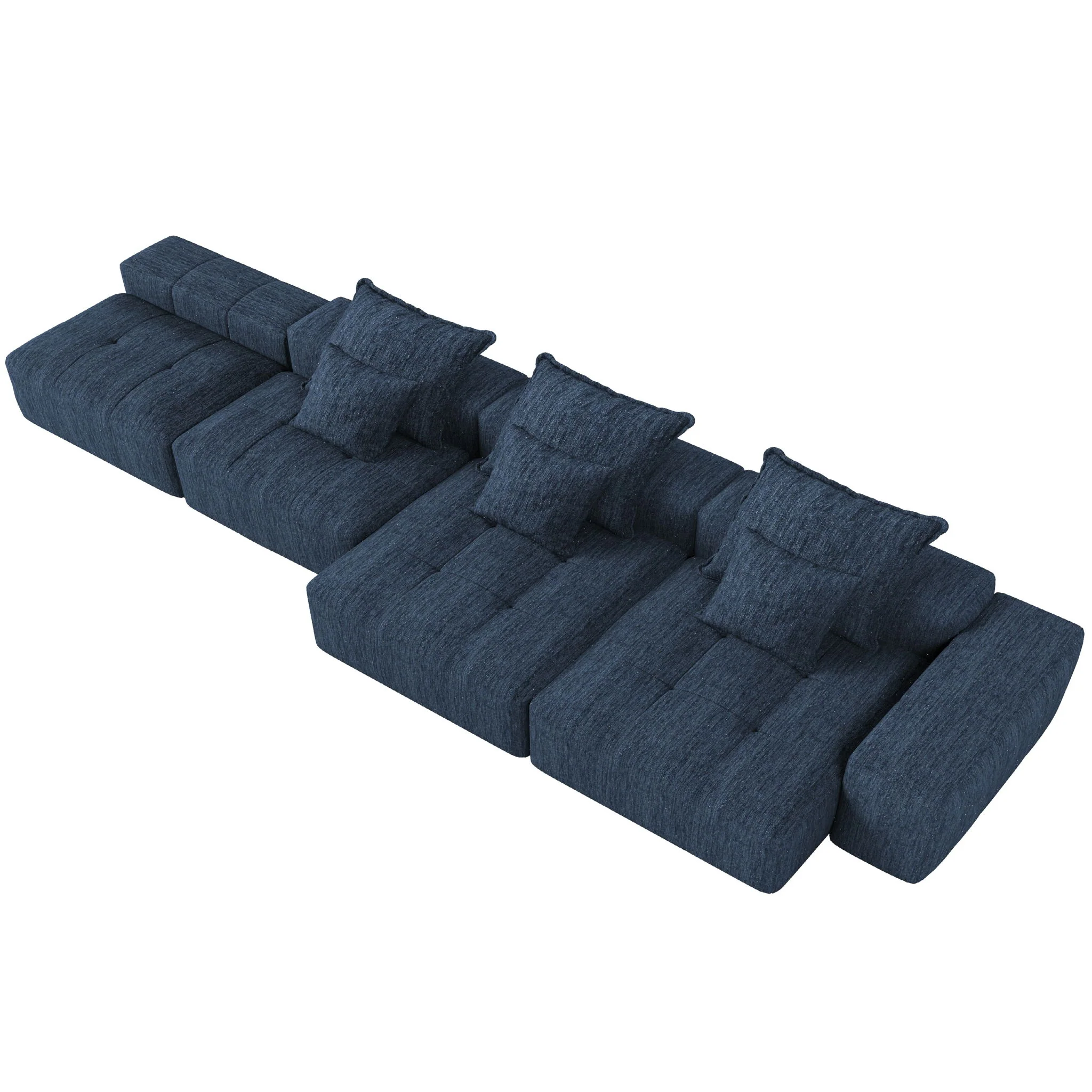 Modern Oversized Diy Combination Modular Sectional Sofa With Pillows - Image 10