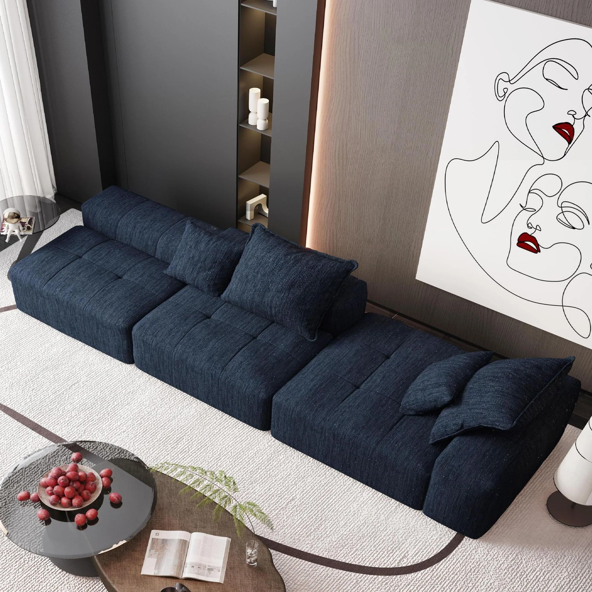 Modern Oversized Diy Combination Modular Sectional Sofa With Pillows - Image 178