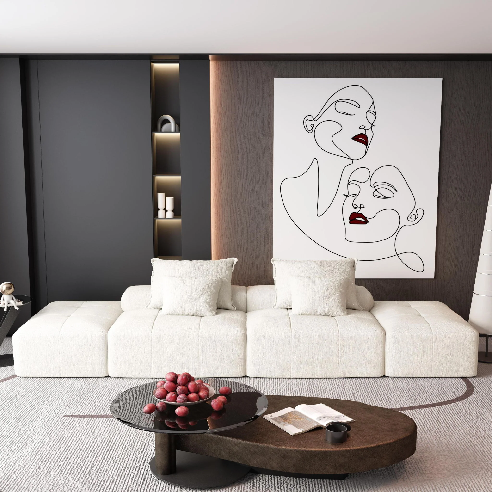 Modern Oversized Diy Combination Modular Sectional Sofa With Pillows - Image 41