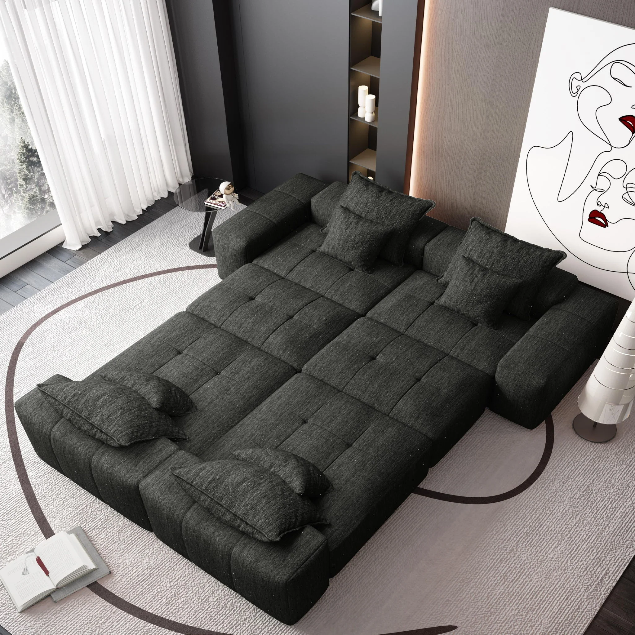 Modern Oversized Diy Combination Modular Sectional Sofa With Pillows - Image 43
