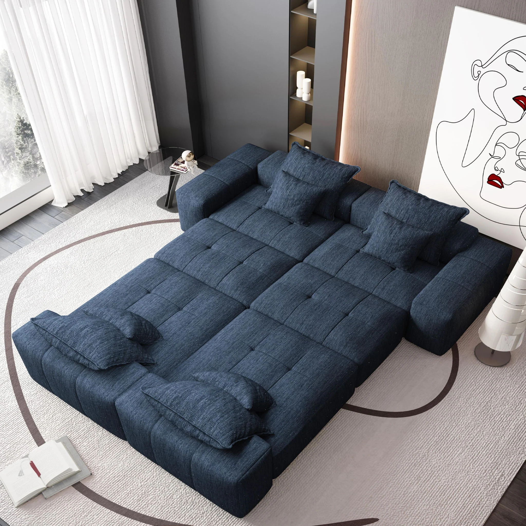 Modern Oversized Diy Combination Modular Sectional Sofa With Pillows - Image 44
