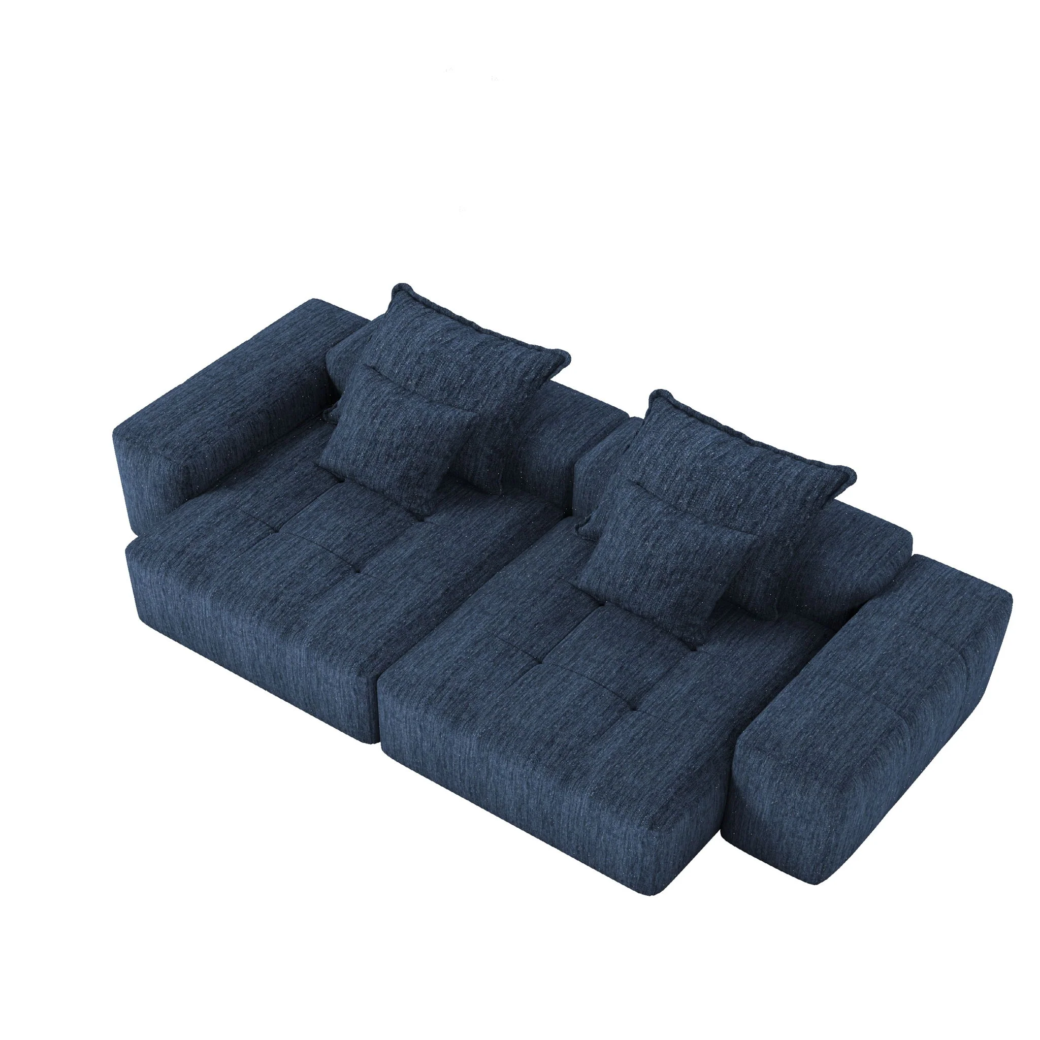 Modern Oversized Diy Combination Modular Sectional Sofa With Pillows - Image 9