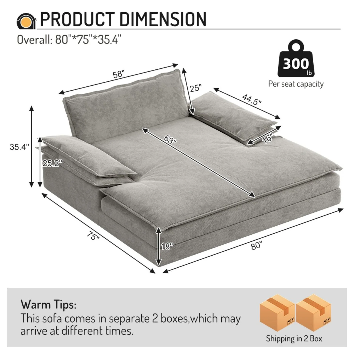 Modern Oversized Double Chaise Lounge Chair - Image 12
