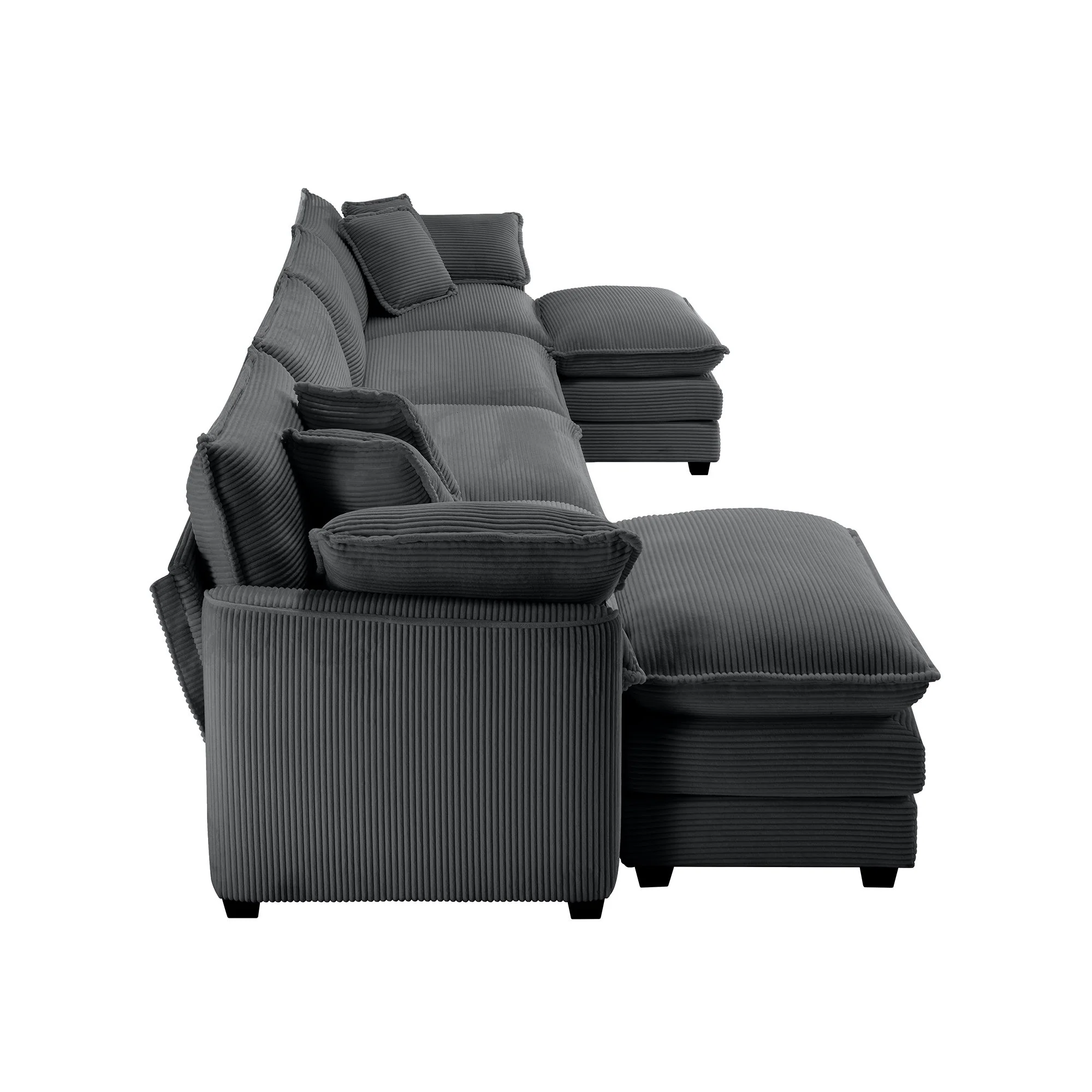 Modern Oversized Modular Cushion Sofa With Ottoman, Low Back, Deep Seating Sofa Set - Image 102