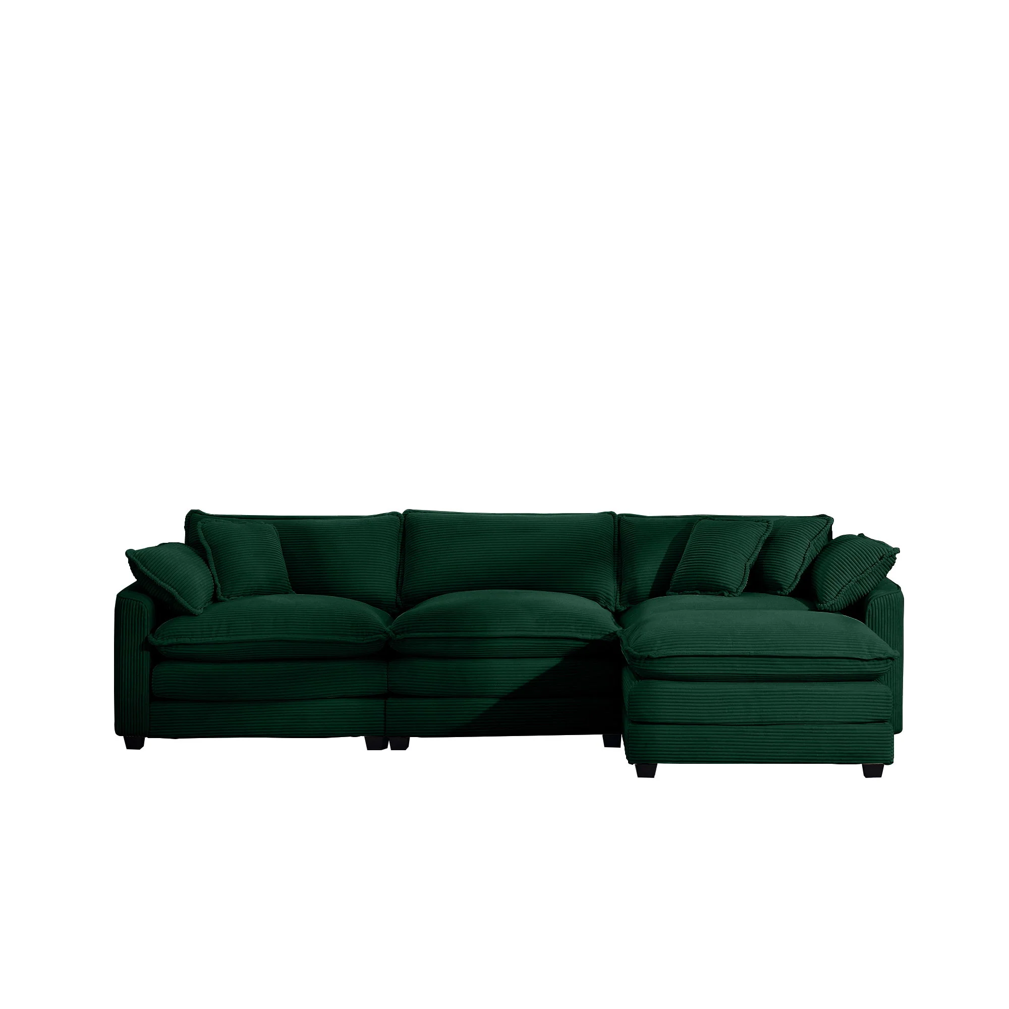 Modern Oversized Modular Cushion Sofa With Ottoman, Low Back, Deep Seating Sofa Set - Image 115