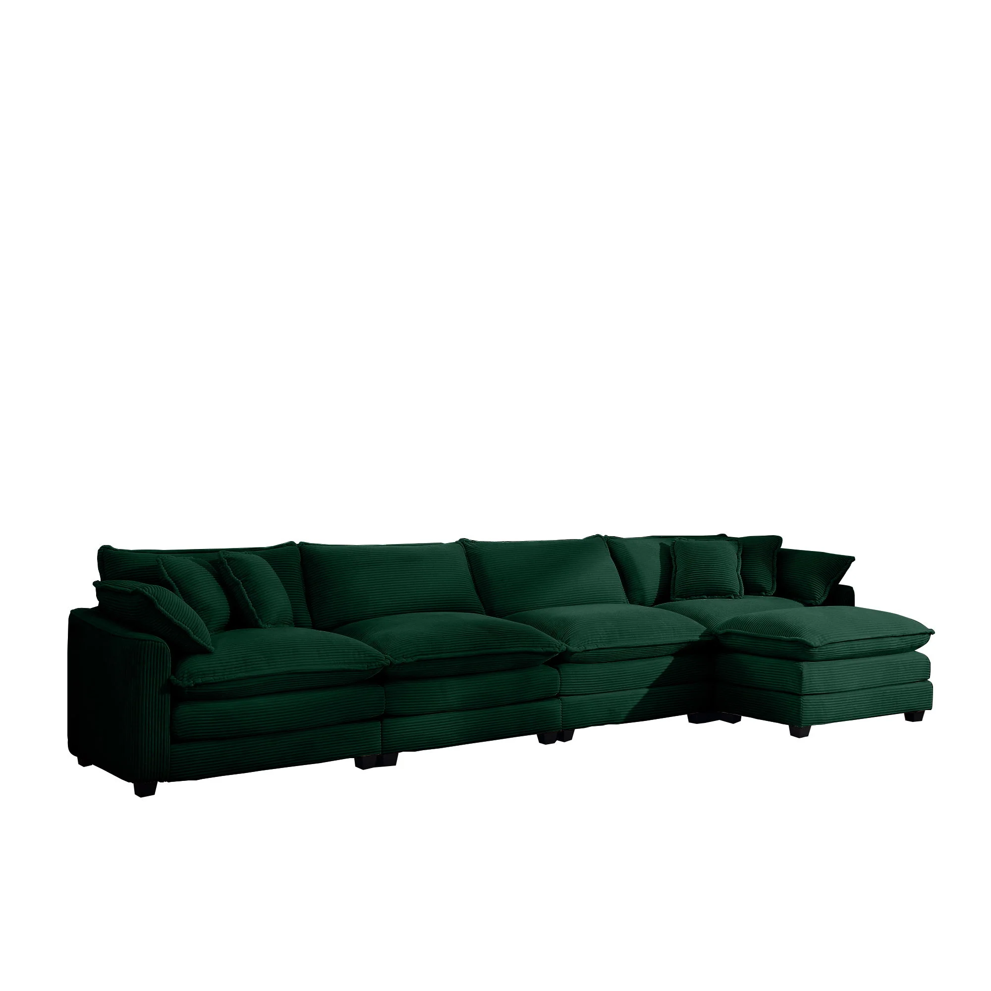 Modern Oversized Modular Cushion Sofa With Ottoman, Low Back, Deep Seating Sofa Set - Image 138
