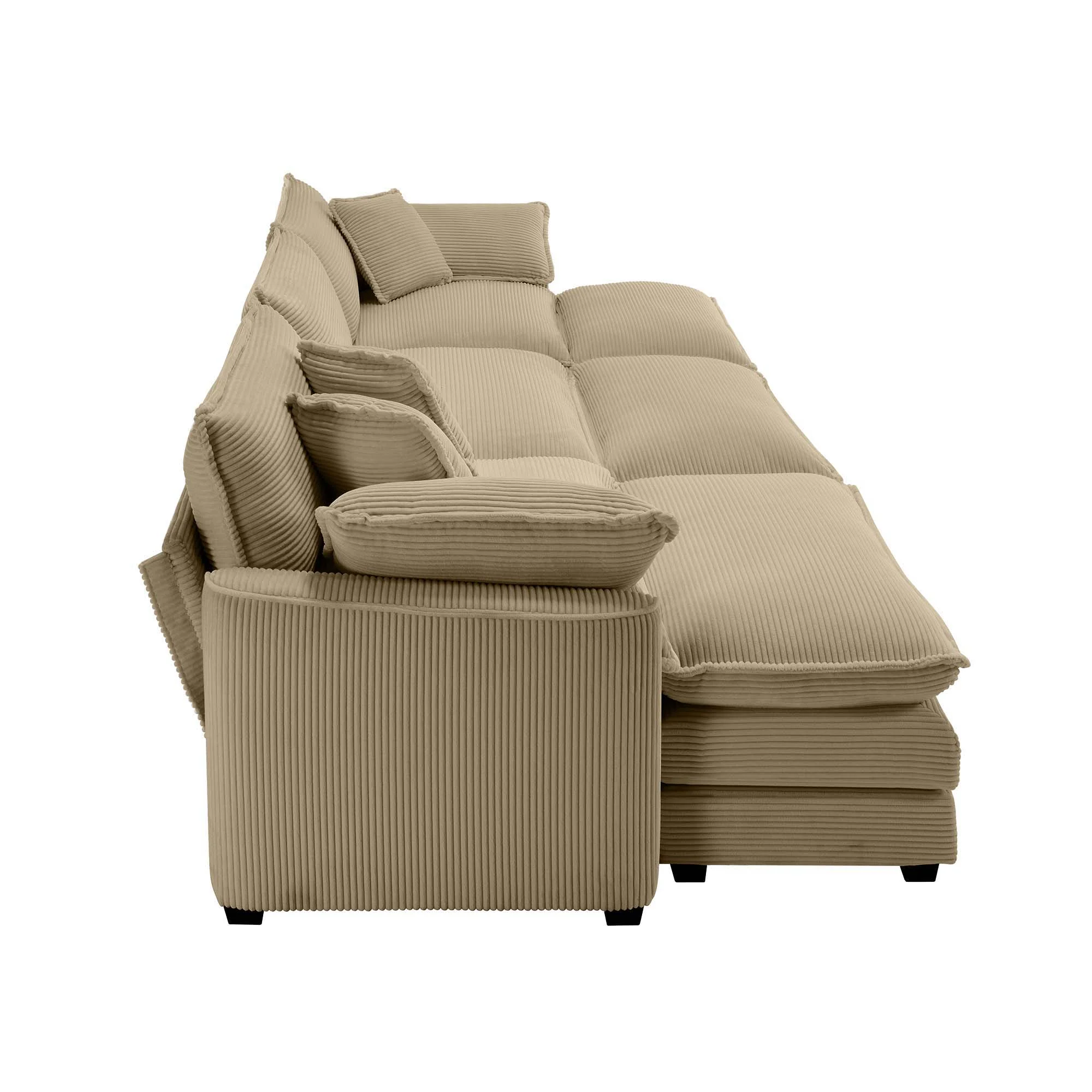 Modern Oversized Modular Cushion Sofa With Ottoman, Low Back, Deep Seating Sofa Set - Image 180