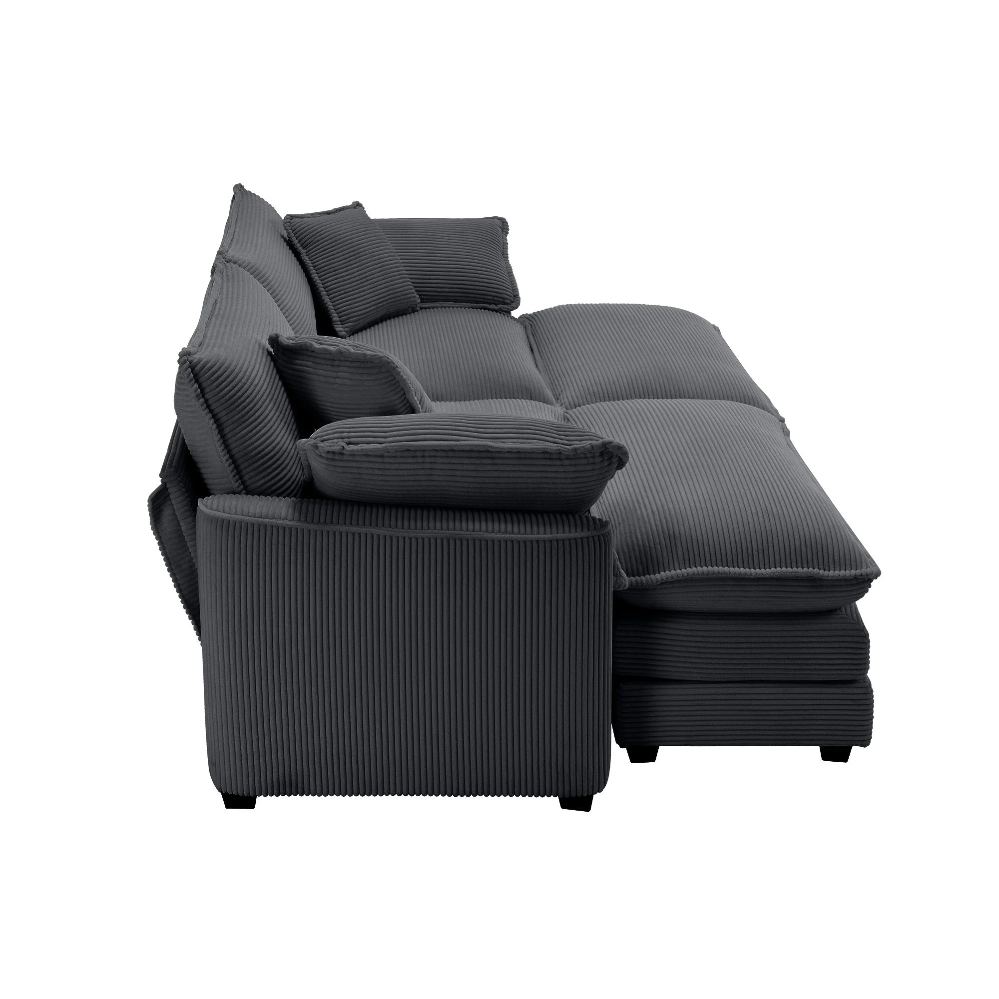 Modern Oversized Modular Cushion Sofa With Ottoman, Low Back, Deep Seating Sofa Set - Image 186