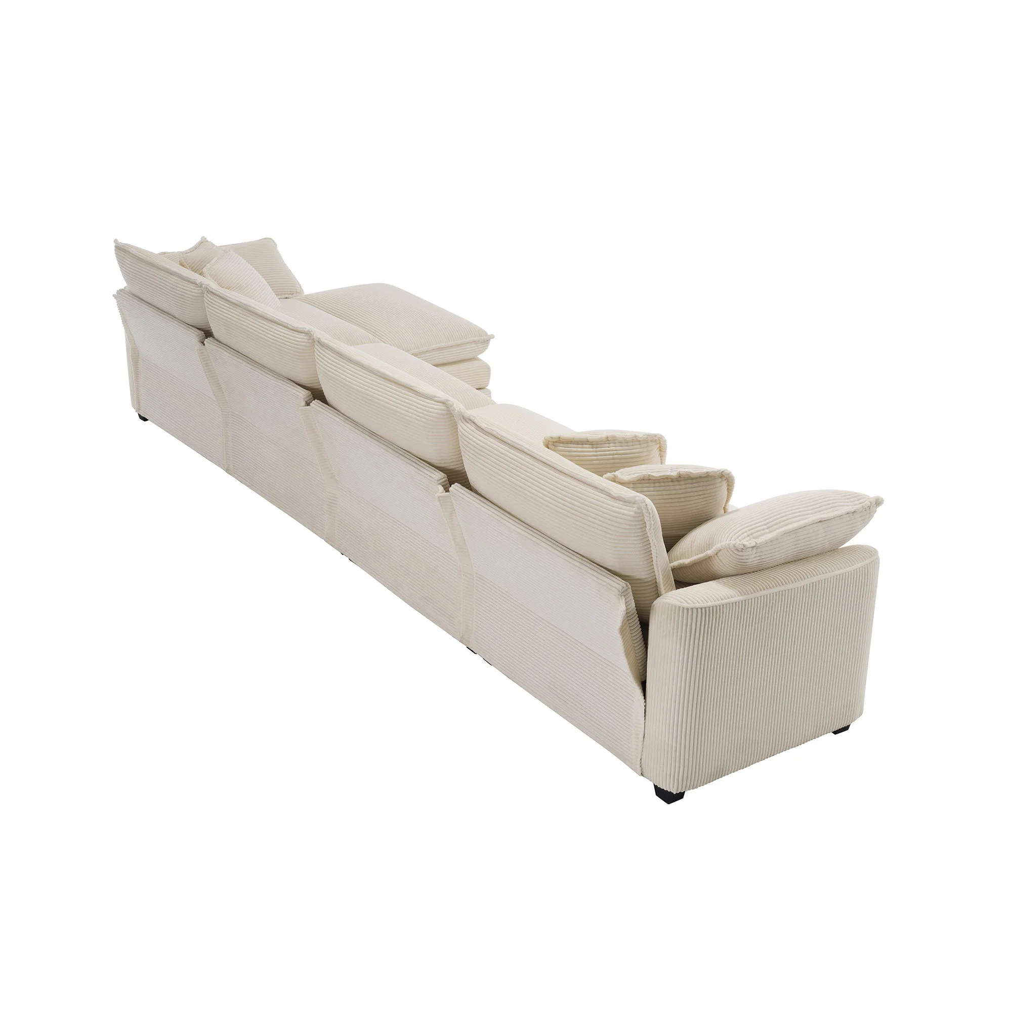Modern Oversized Modular Cushion Sofa With Ottoman, Low Back, Deep Seating Sofa Set - Image 194