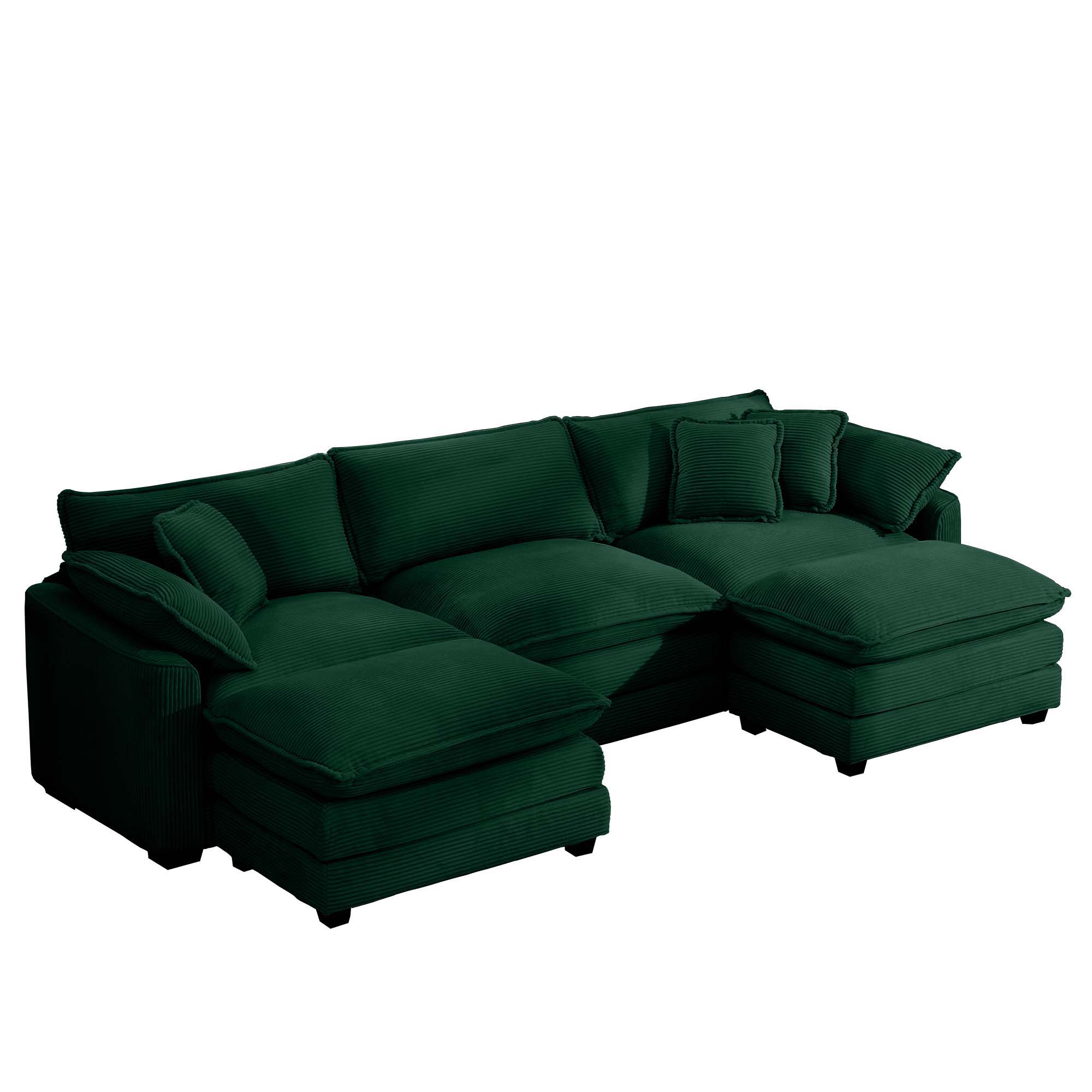 Modern Oversized Modular Cushion Sofa With Ottoman, Low Back, Deep Seating Sofa Set - Image 202