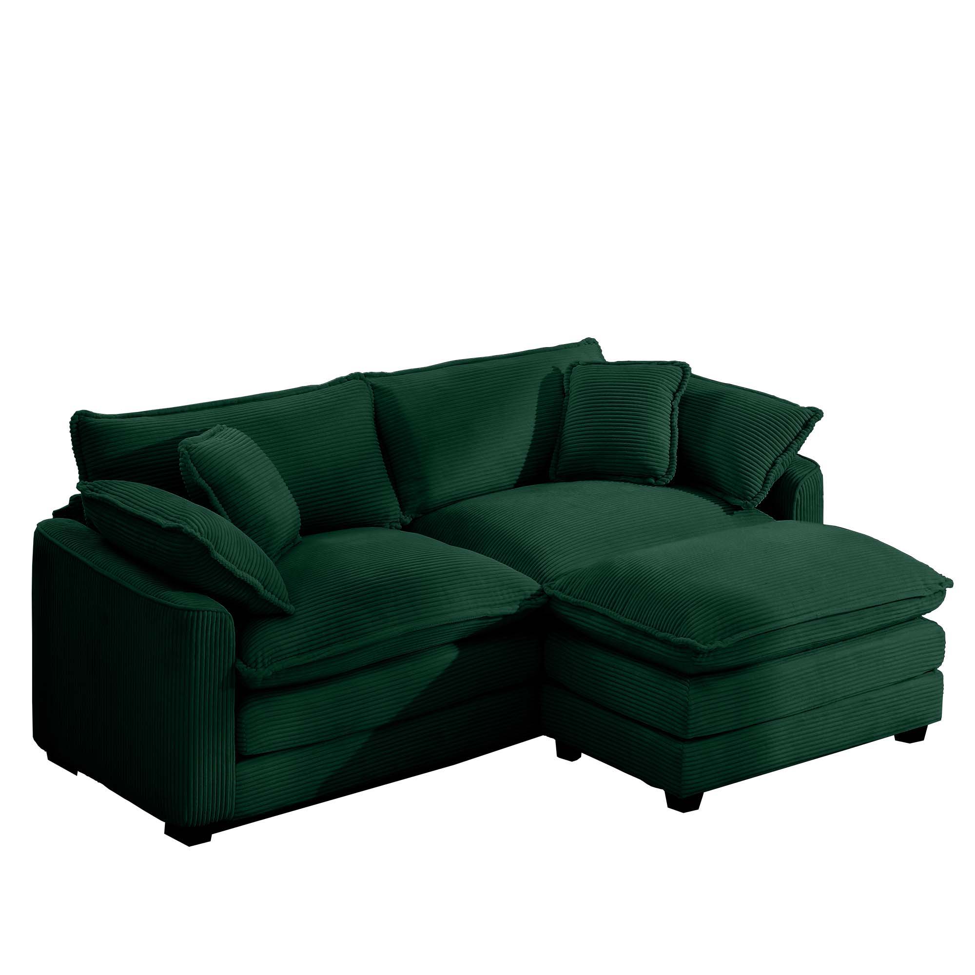 Modern Oversized Modular Cushion Sofa With Ottoman, Low Back, Deep Seating Sofa Set - Image 225