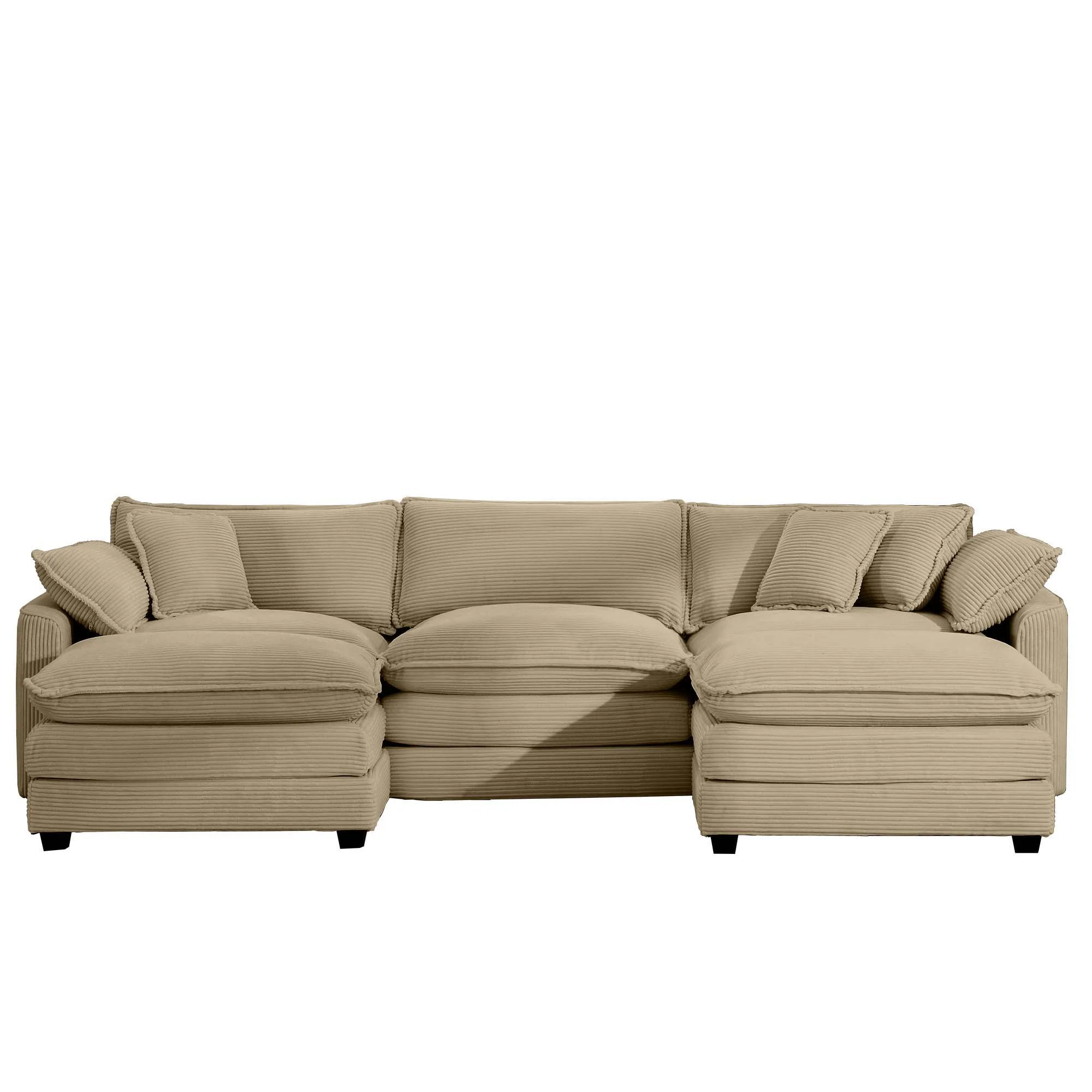 Modern Oversized Modular Cushion Sofa With Ottoman, Low Back, Deep Seating Sofa Set - Image 234