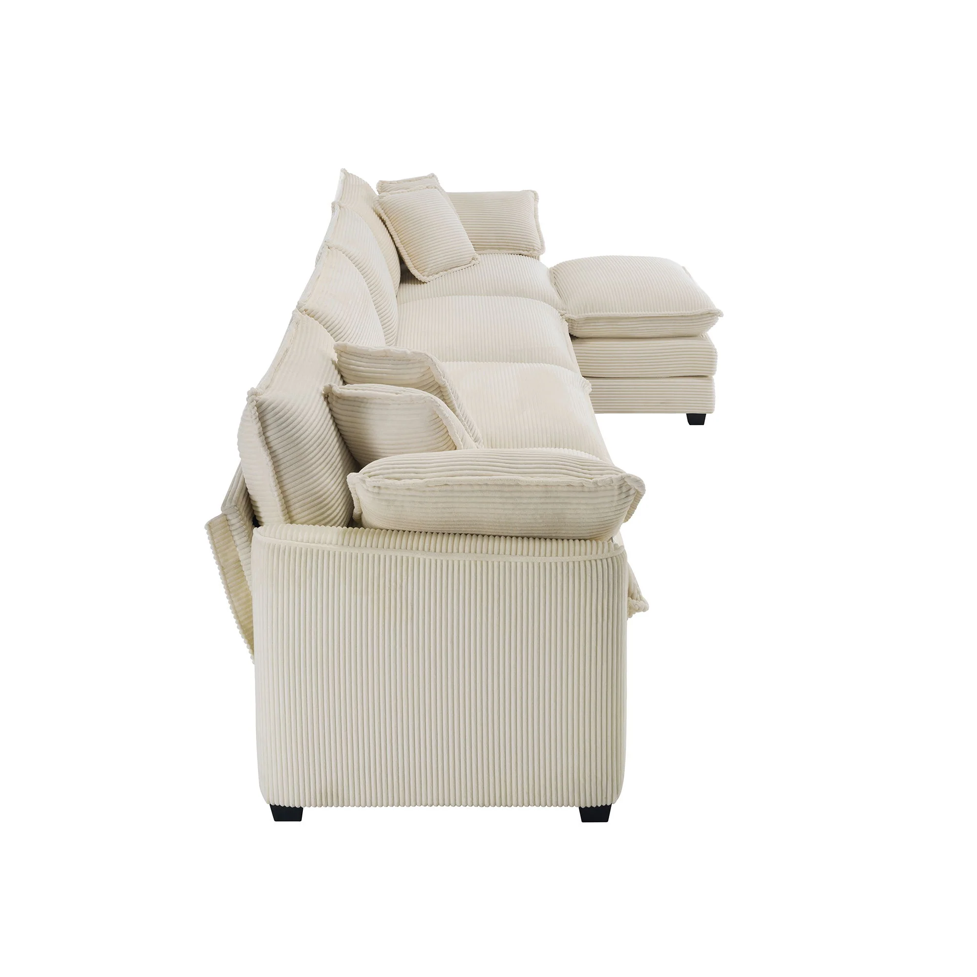 Modern Oversized Modular Cushion Sofa With Ottoman, Low Back, Deep Seating Sofa Set - Image 244