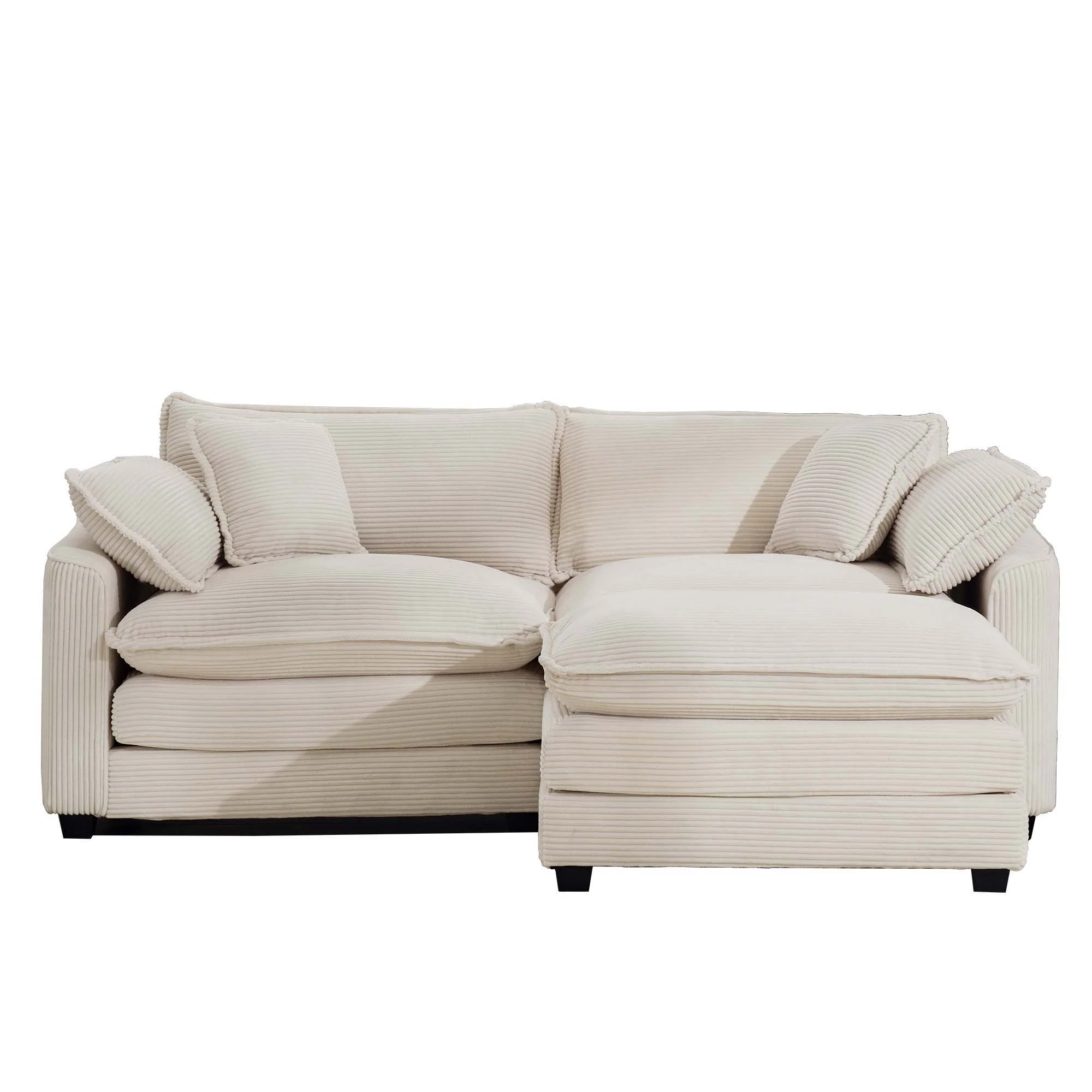 Modern Oversized Modular Cushion Sofa With Ottoman, Low Back, Deep Seating Sofa Set - Image 94