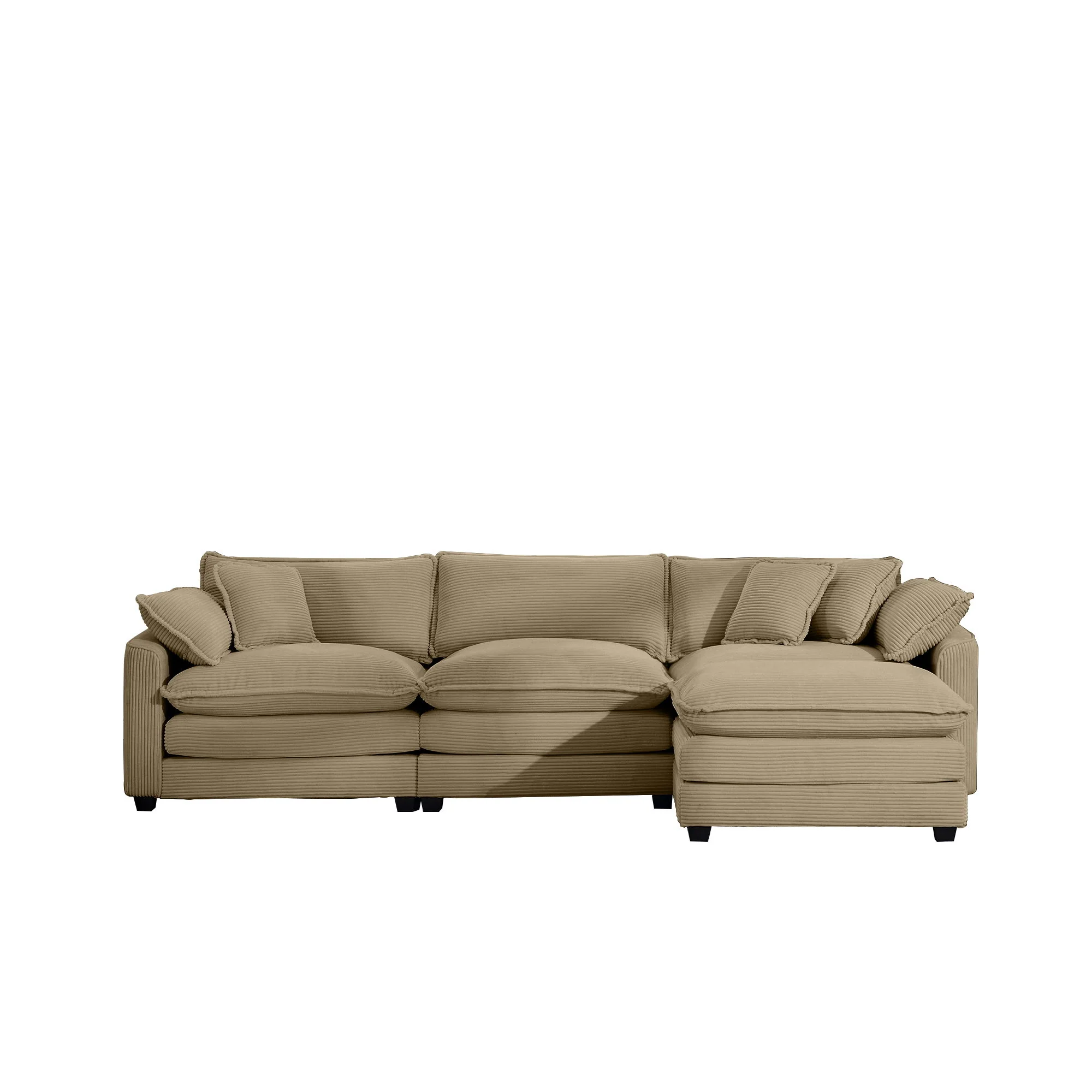Modern Oversized Modular Cushion Sofa With Ottoman, Low Back, Deep Seating Sofa Set - Image 95