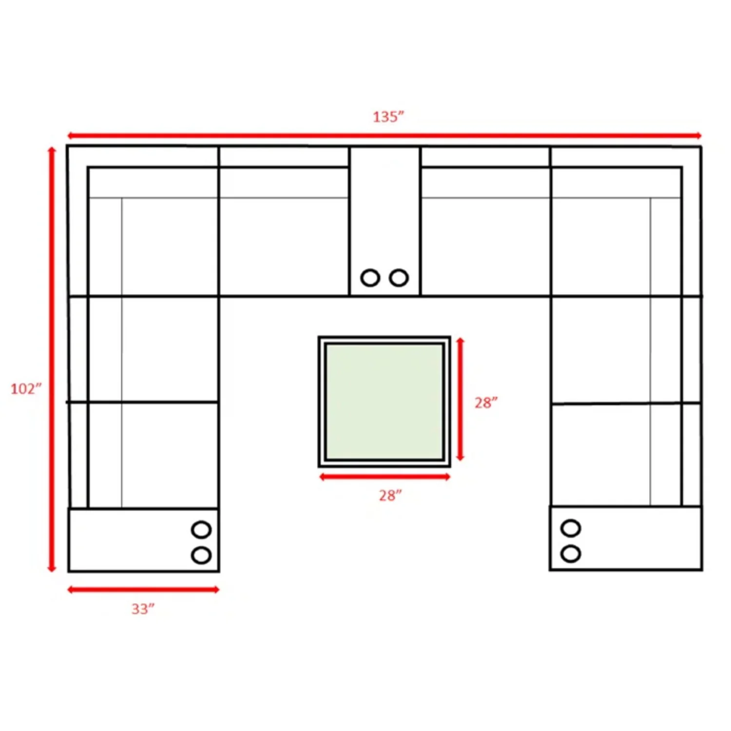 Modern Patio Rattan Sectional Set With Cushions - Image 52