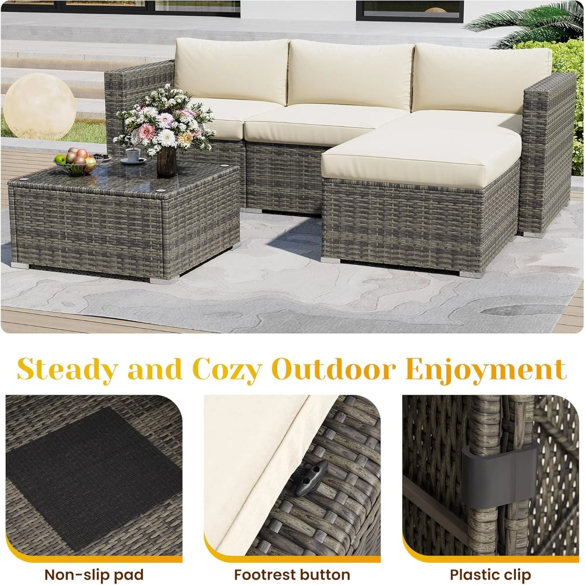 Modern Patio Set With Coffee Table - Image 9